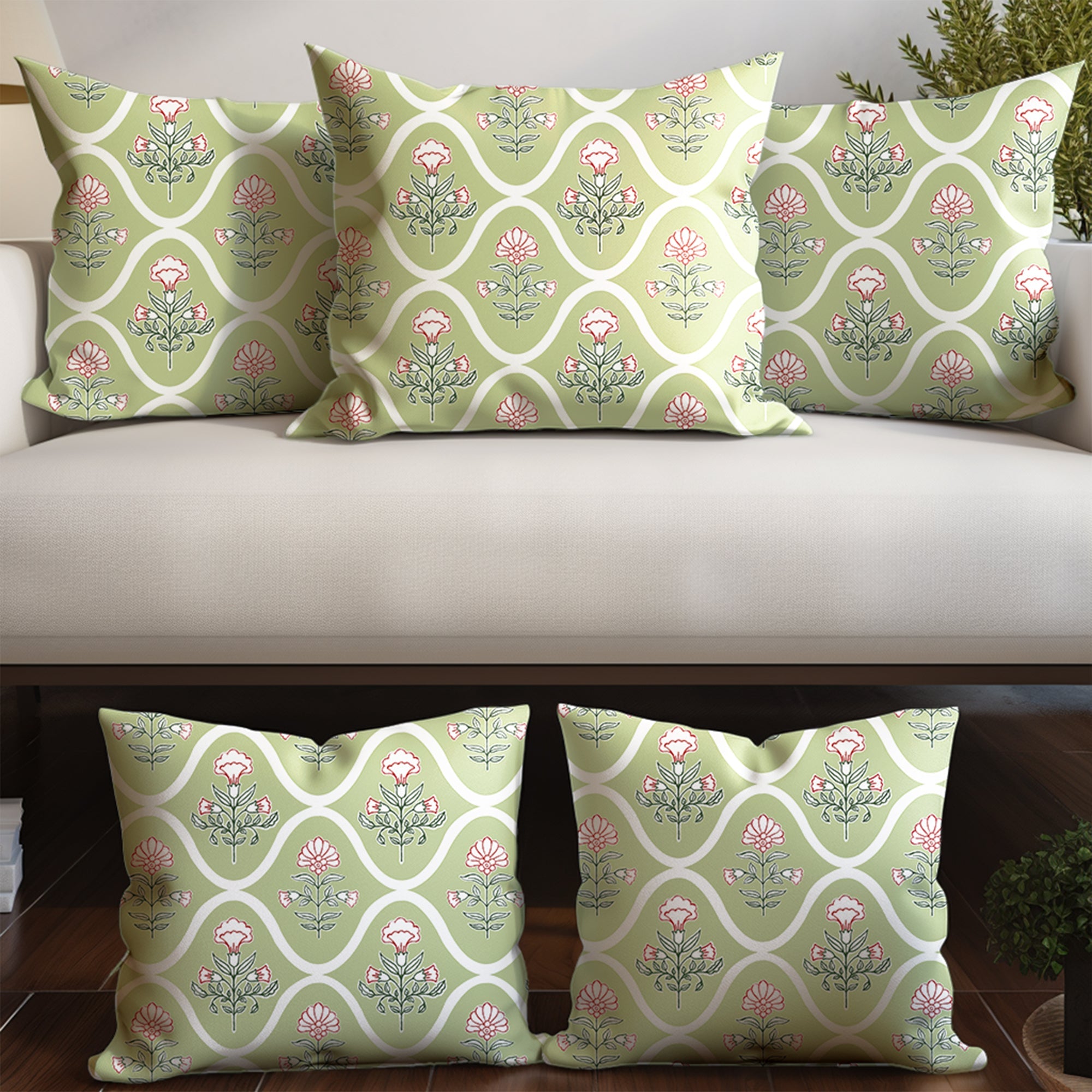 Micro Pea Green Cushion Cover