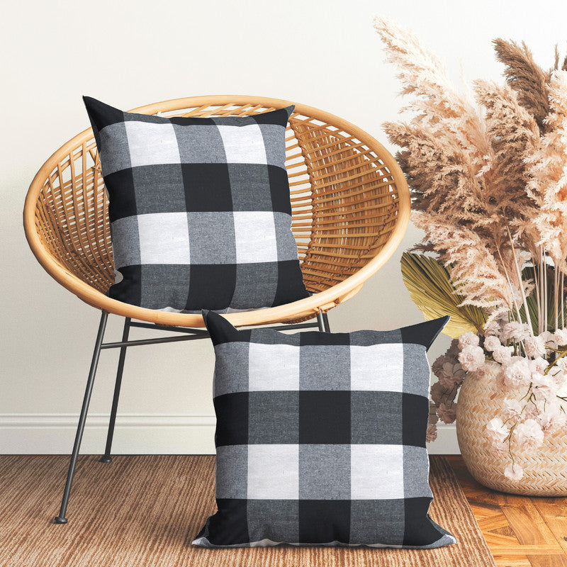 Black Buffalo Check Outdoor Seat Cushions Buffalo Plaid Outdoor