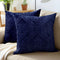 Embossed Velvet Navy Blue Cushion Cover (Pack of 2)