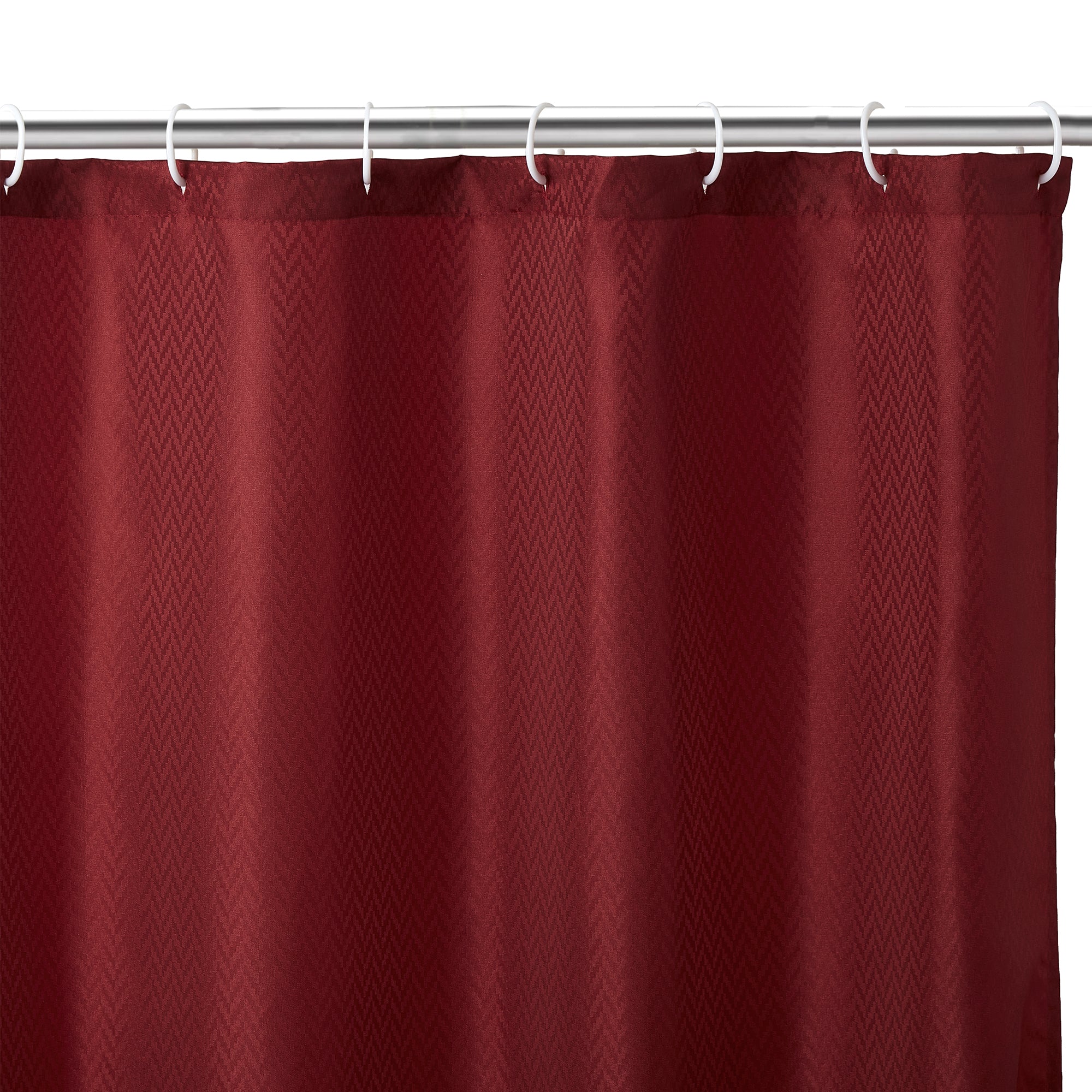 Polyester Maroon Shower Curtain (Pack of 1)