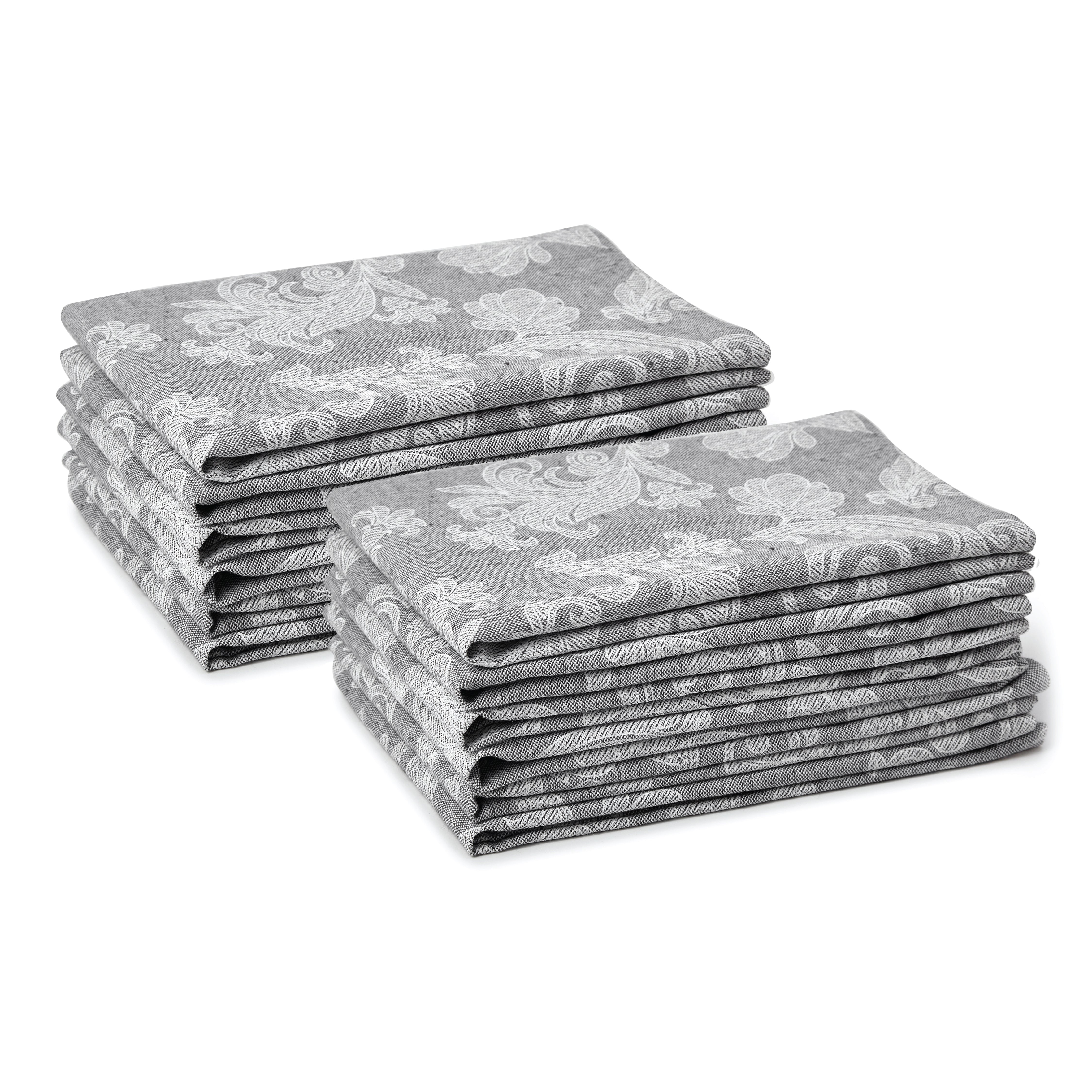 Cotton Grey Table Napkins (Pack of 12)