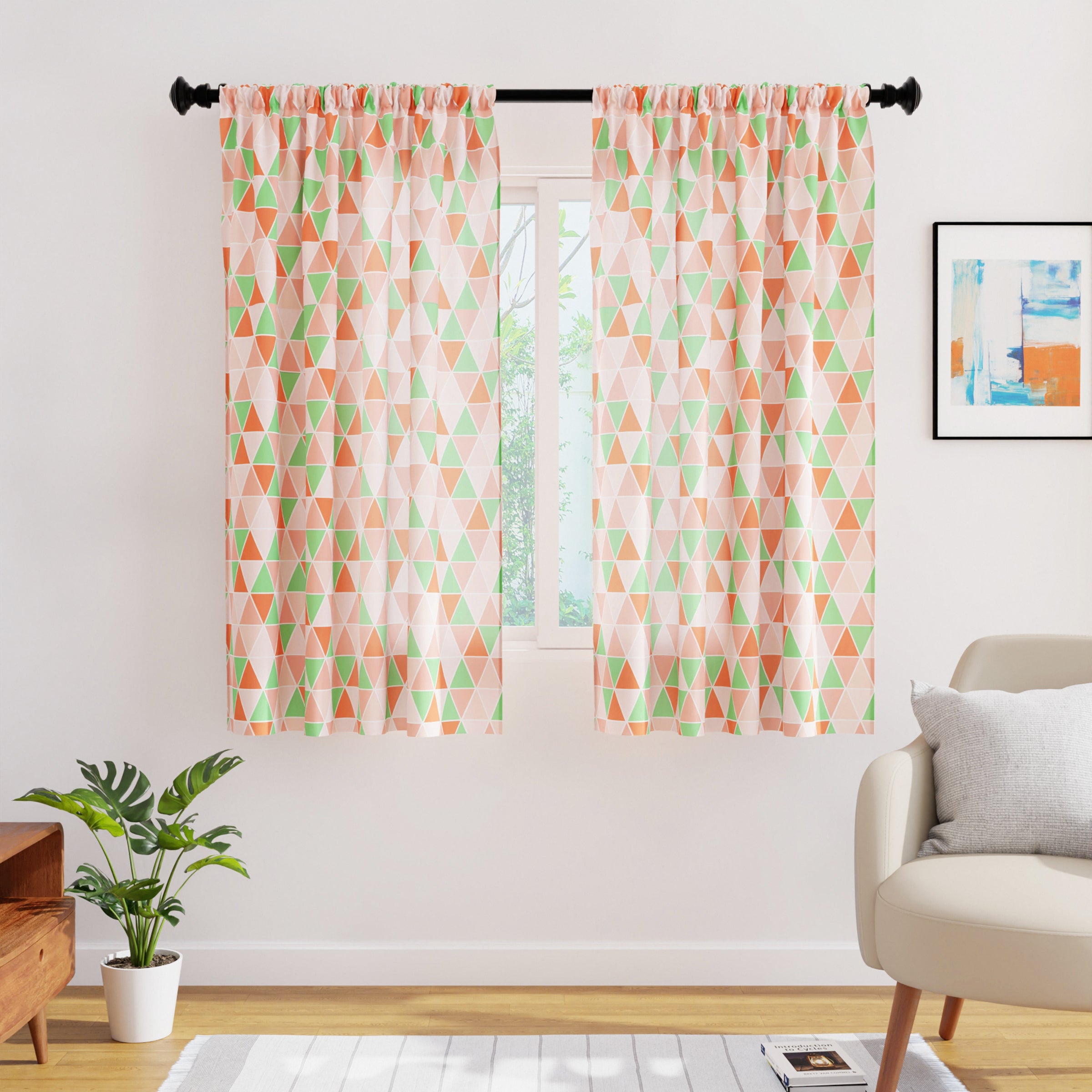 Micro Big Triangles Tomato Curtain (Pack of 2)