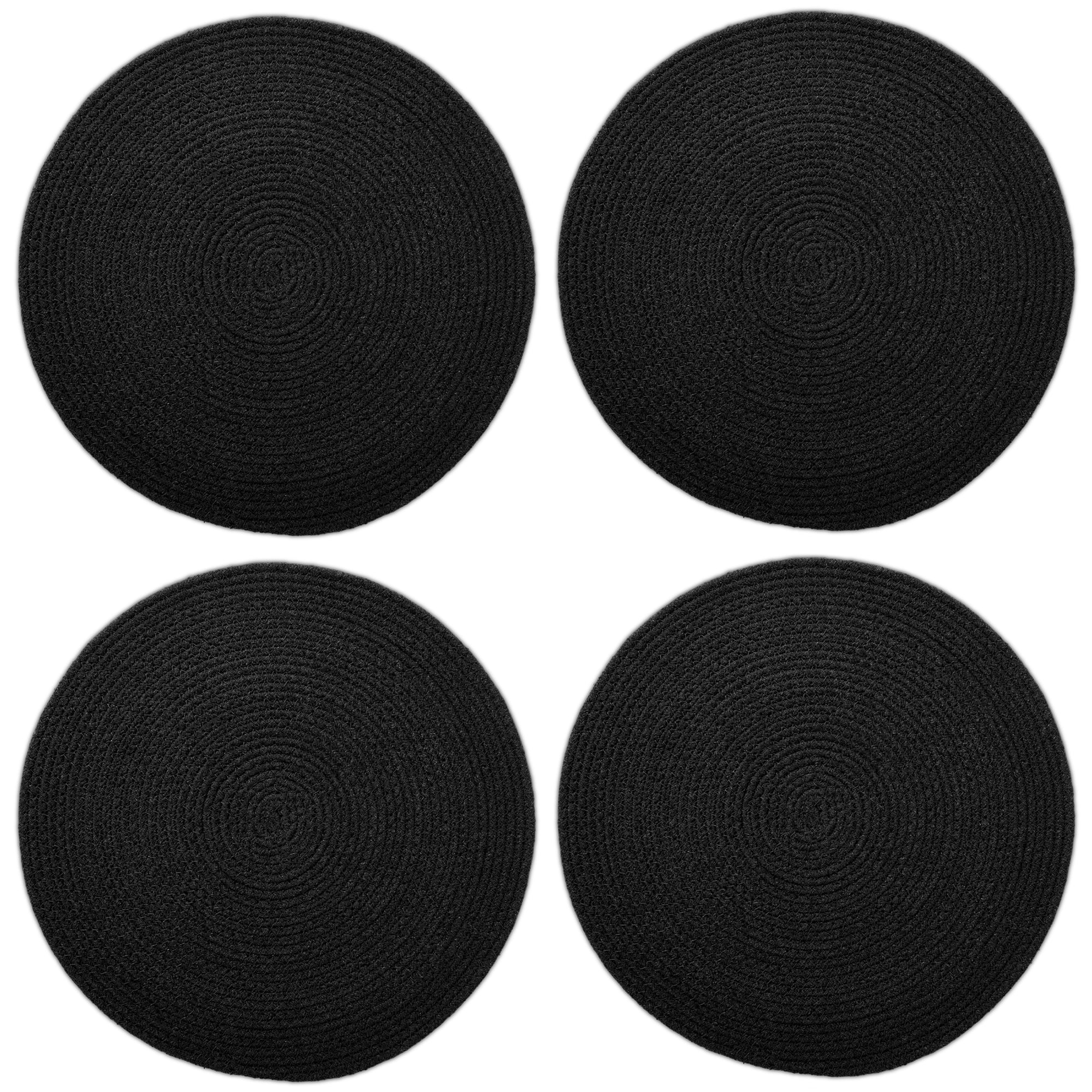 Cotton Black Placemat (Pack of 4)