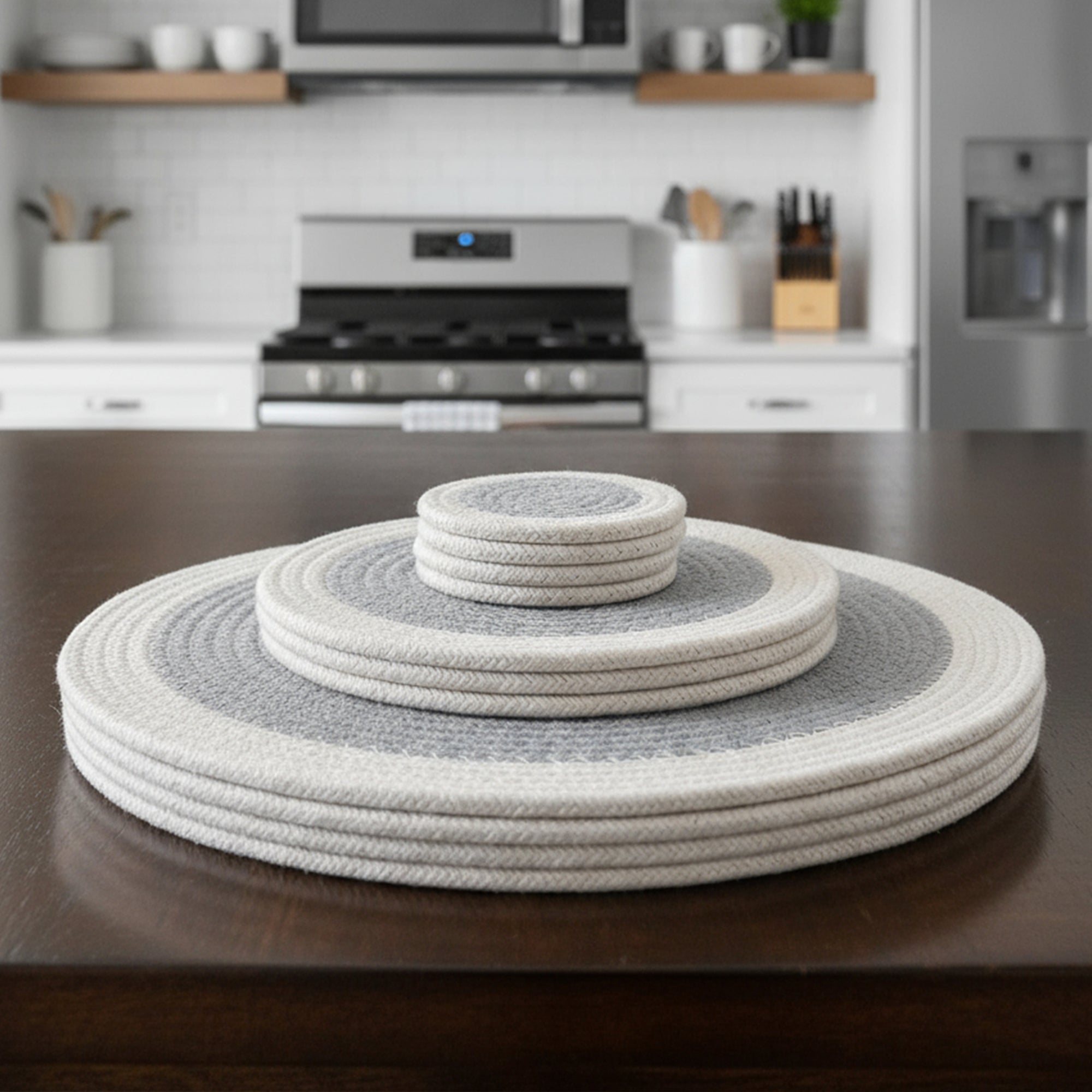 Cotton Grey Dinning Table Combo (Pack of 11)