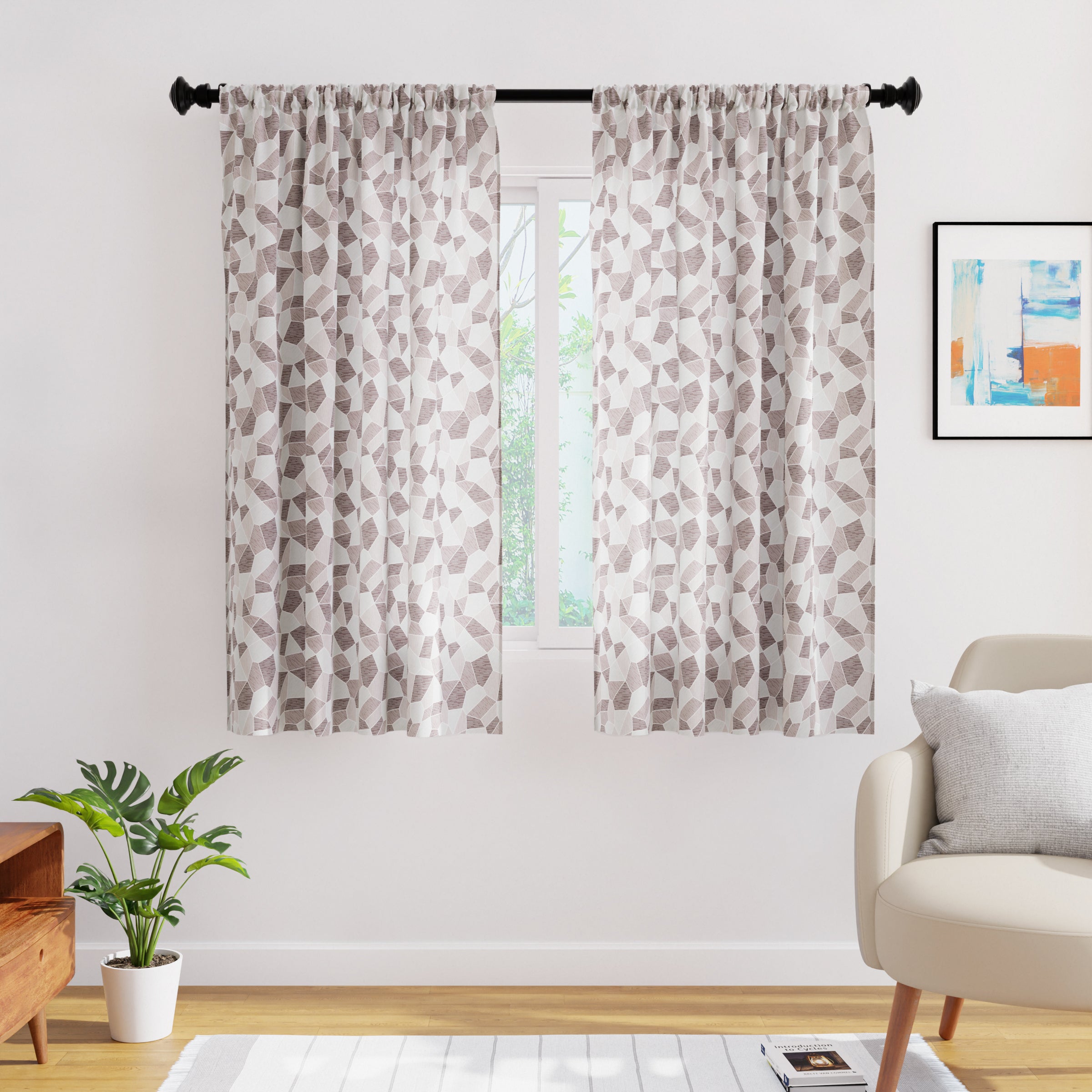 Micro G1 Brown Curtain (Pack of 2)