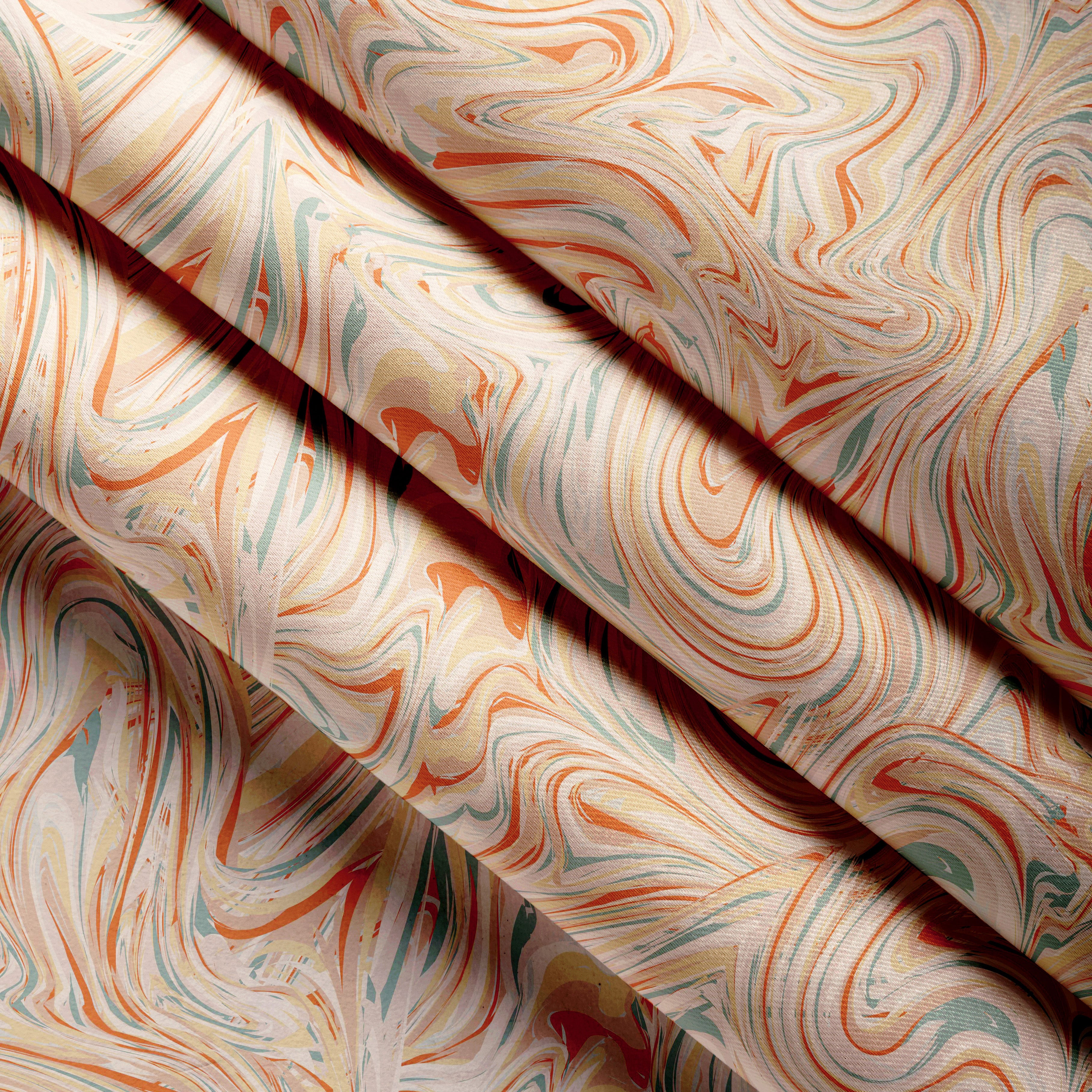 Blackout Polyester Marble Peach Fabric 1 Meter