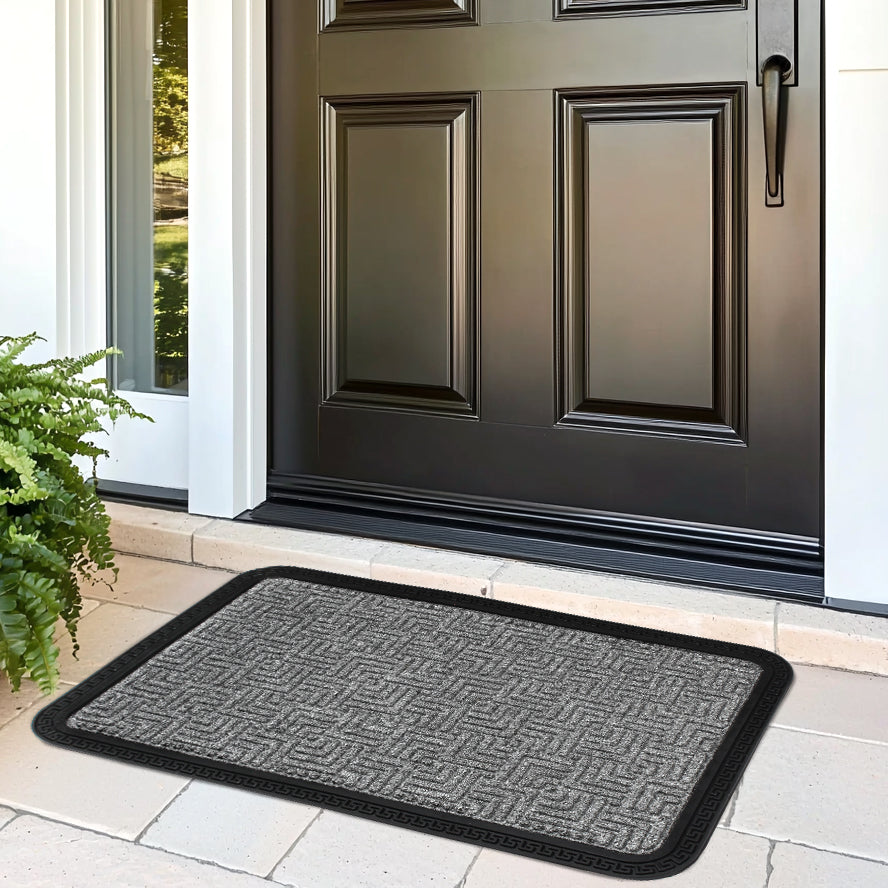Polypropylene Main Door Entrance Mats Welcome Mat with Rubber Border | Anti Slip Rubber Backing | Ideal for Home, Outdoor, Balcony, Office | Pack of 1