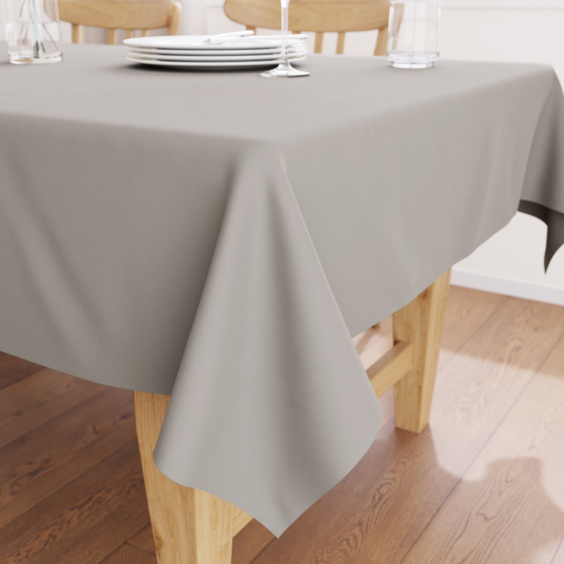 Cotton Light Grey Table Cloth (Pack of 1)