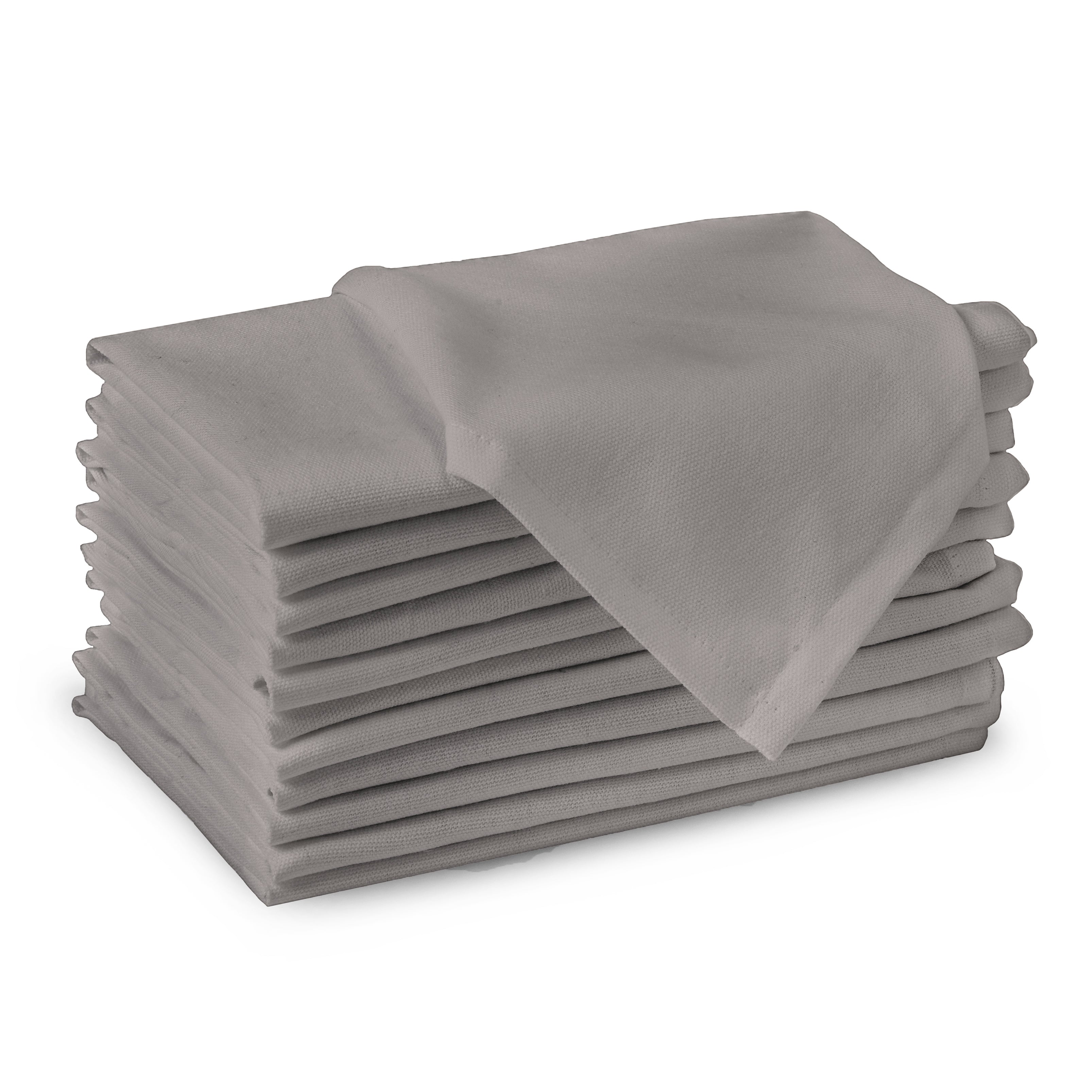 Cotton Grey Table Napkins (Pack of 12)