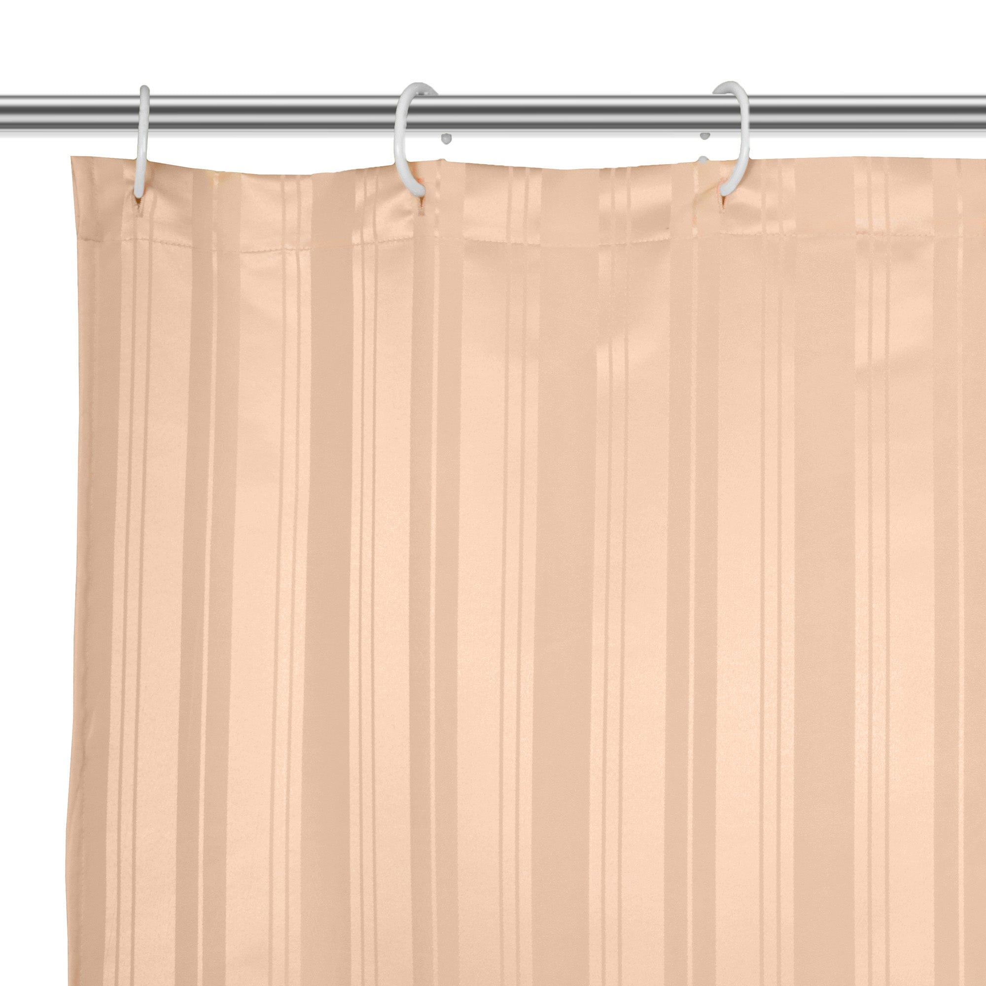Polyester Stripe Peach Shower Curtain (Pack of 1)