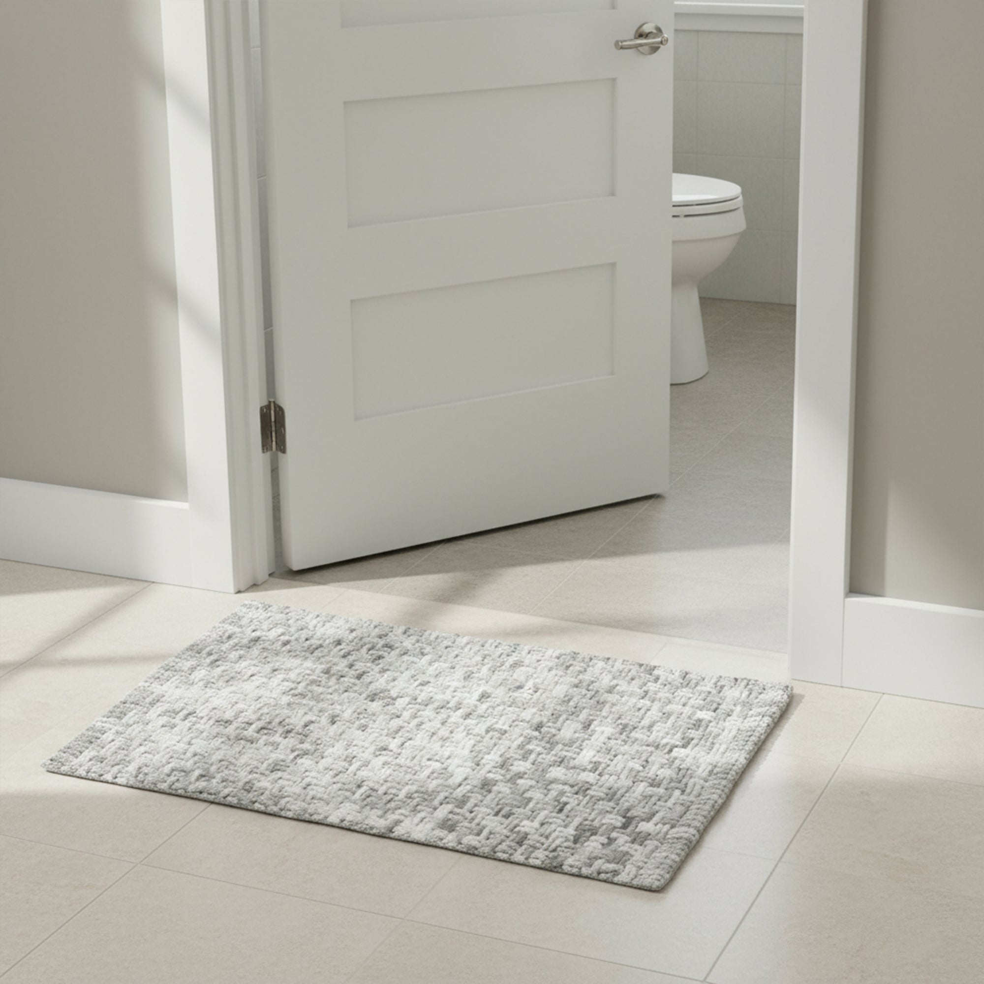 Cotton Grey Bathmat (Pack of 1)