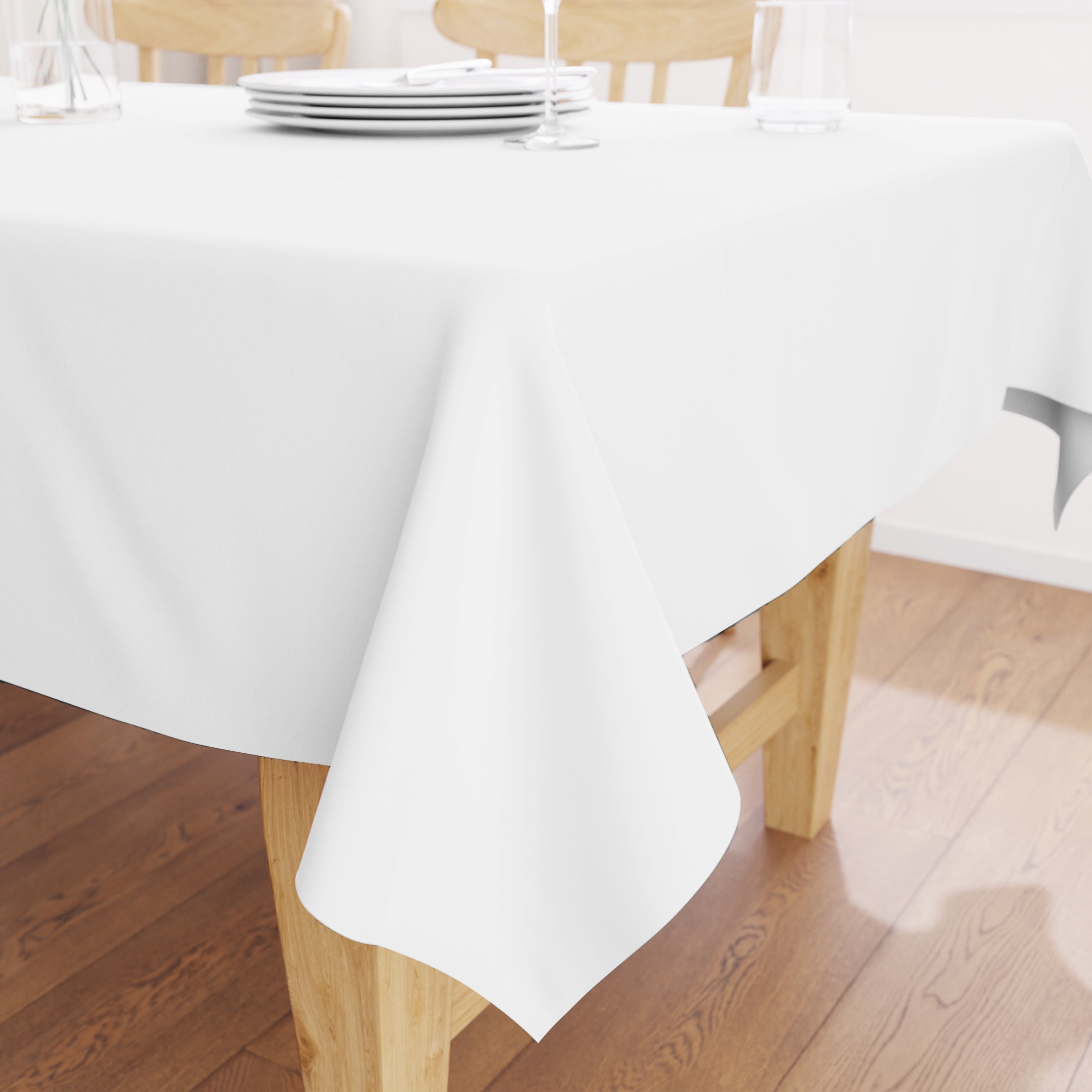 Cotton White Table Cloth (Pack of 1)