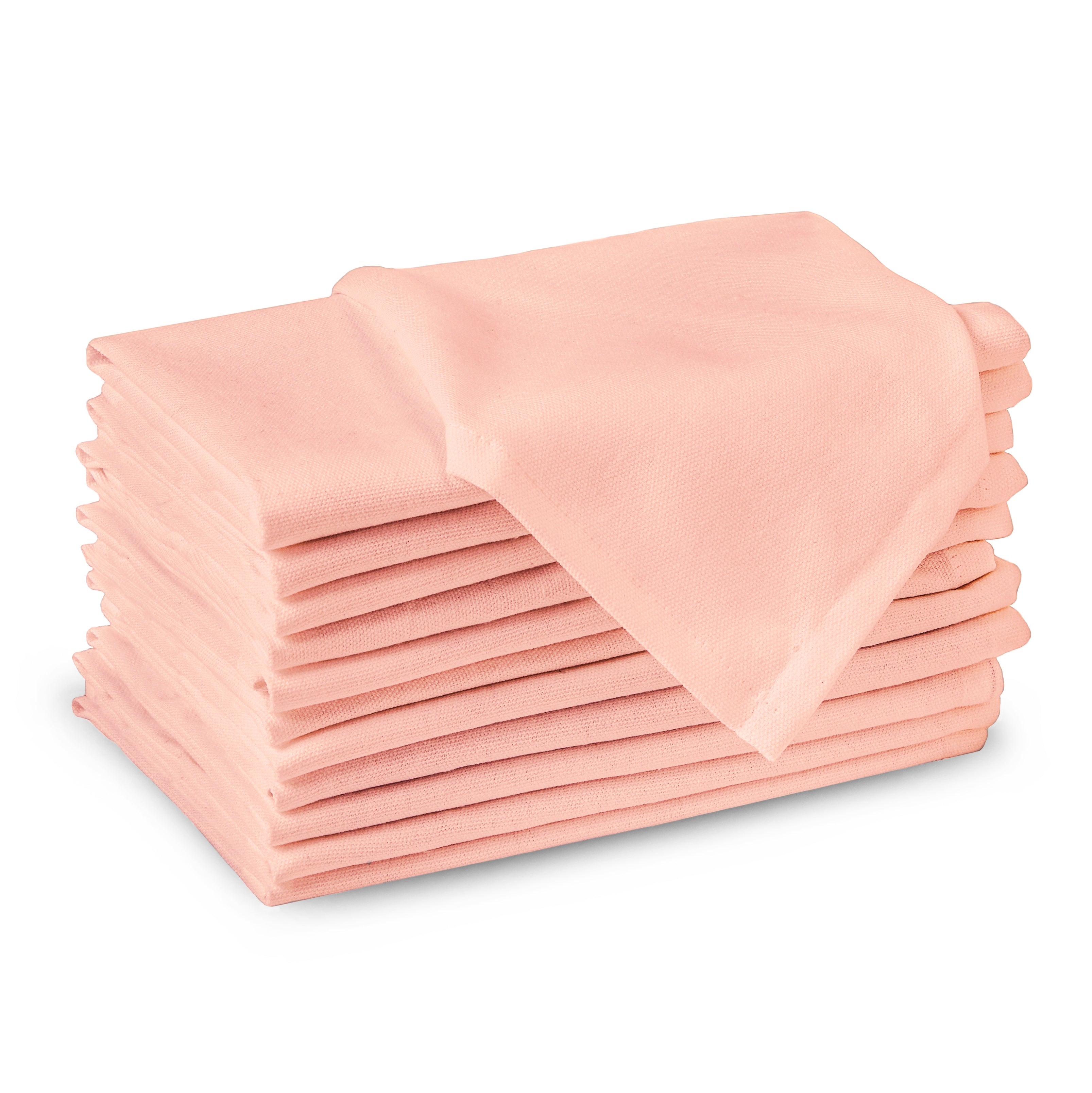 Cotton Peach Table Napkins (Pack of 12)