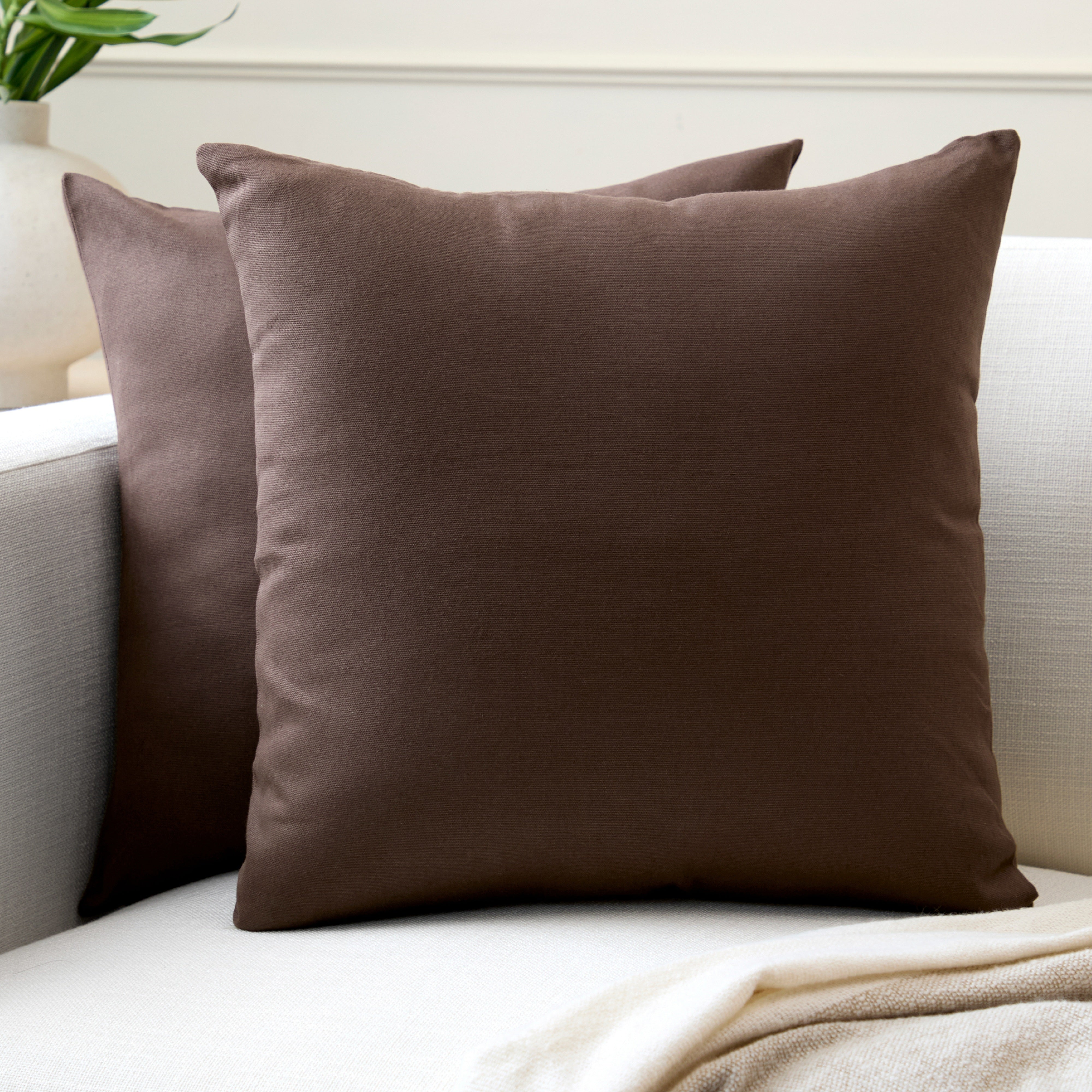 Canvas Dark Taupe Cushion Cover