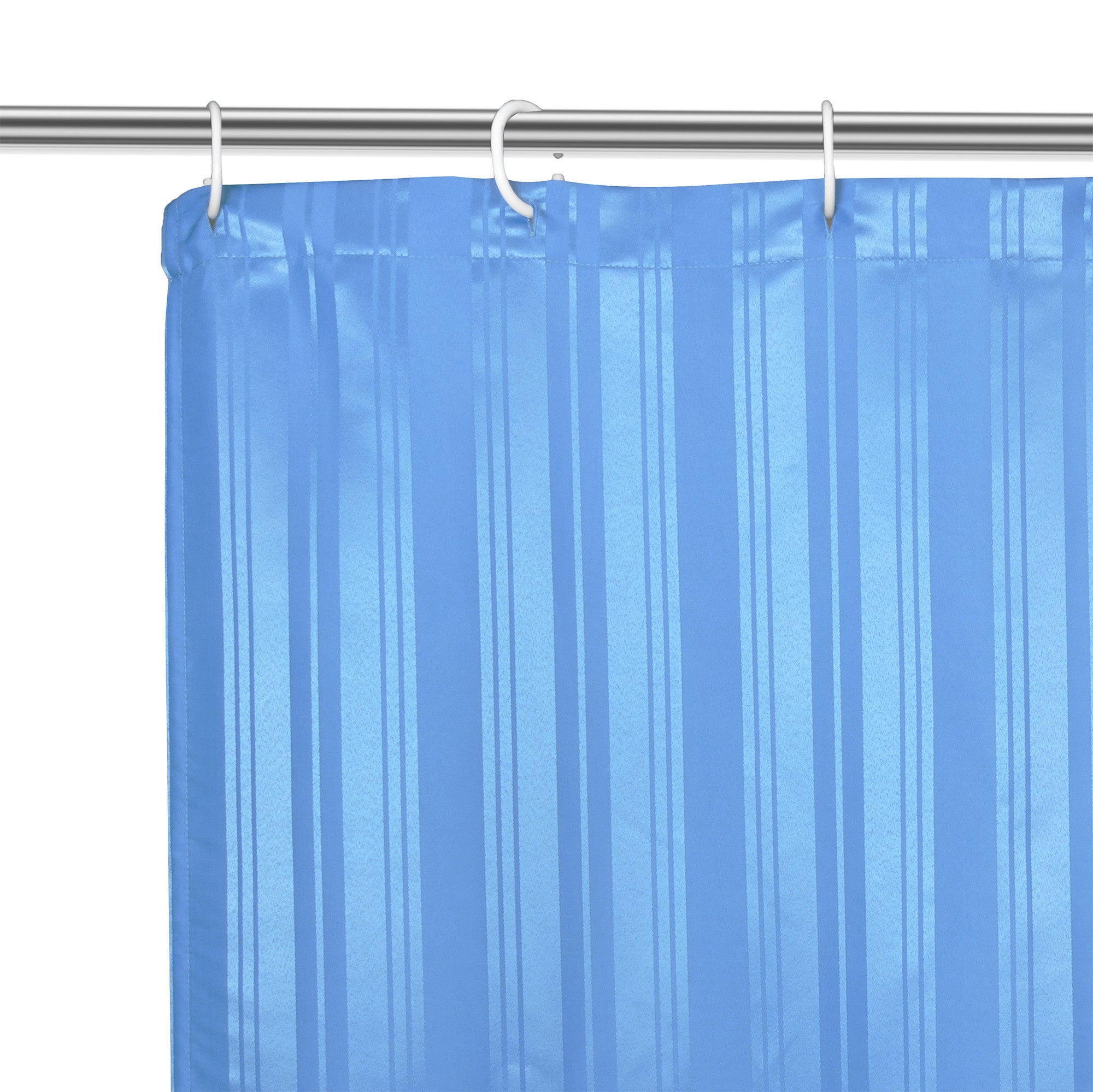 Polyester Stripe Blue Shower Curtain (Pack of 1)