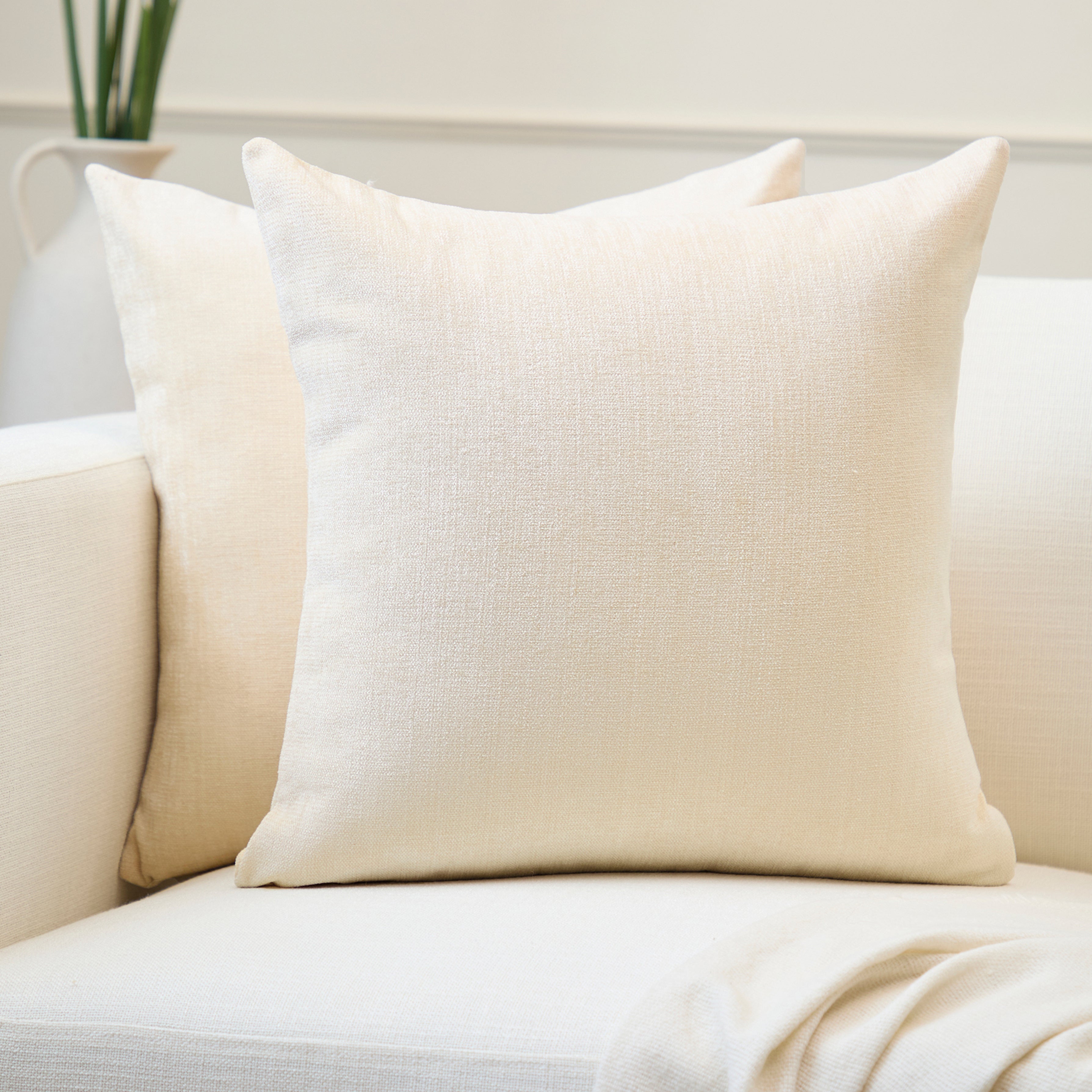 Chenille Natural Cushion Cover (Pack of 2)