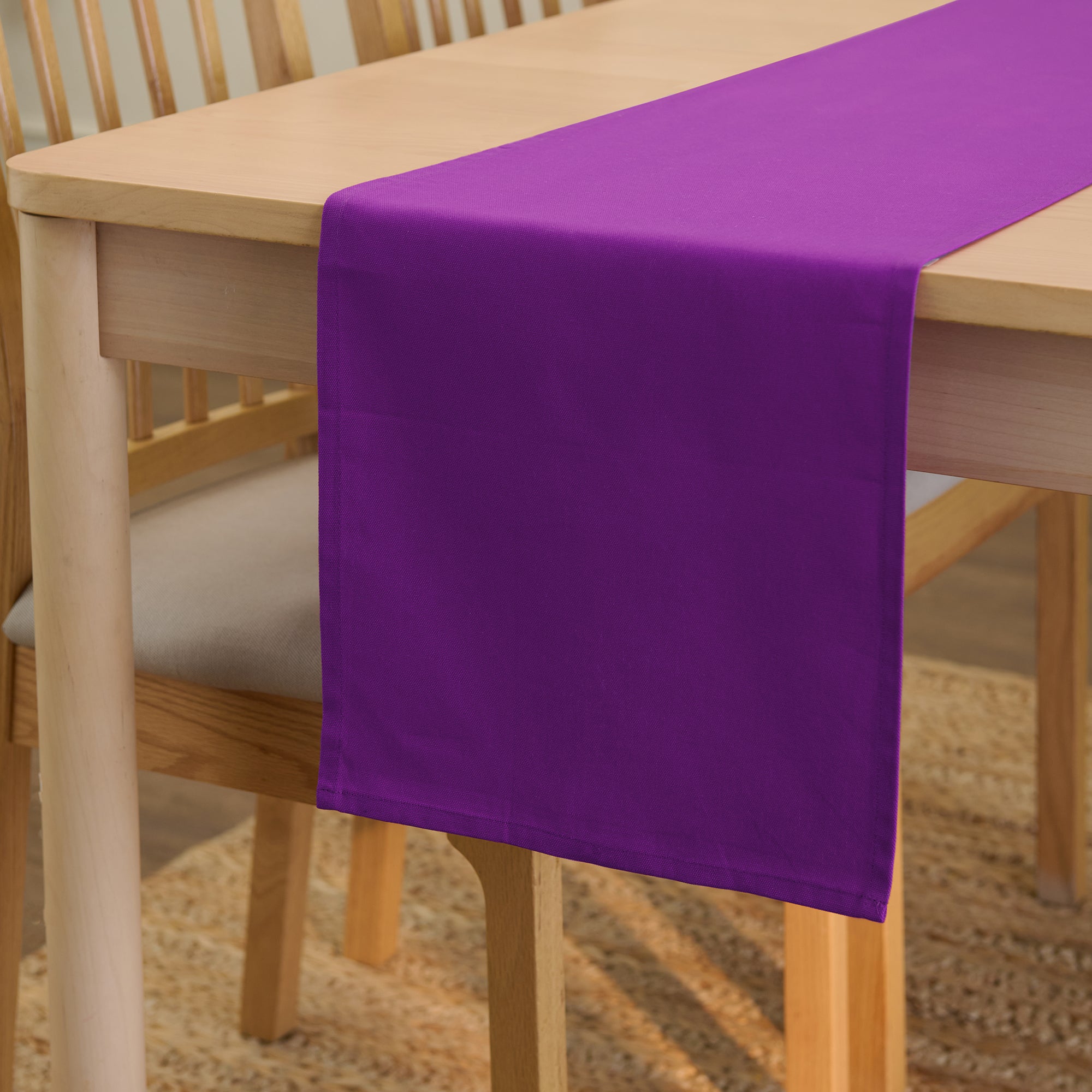 Cotton Purple Table Runner (Pack of 1)