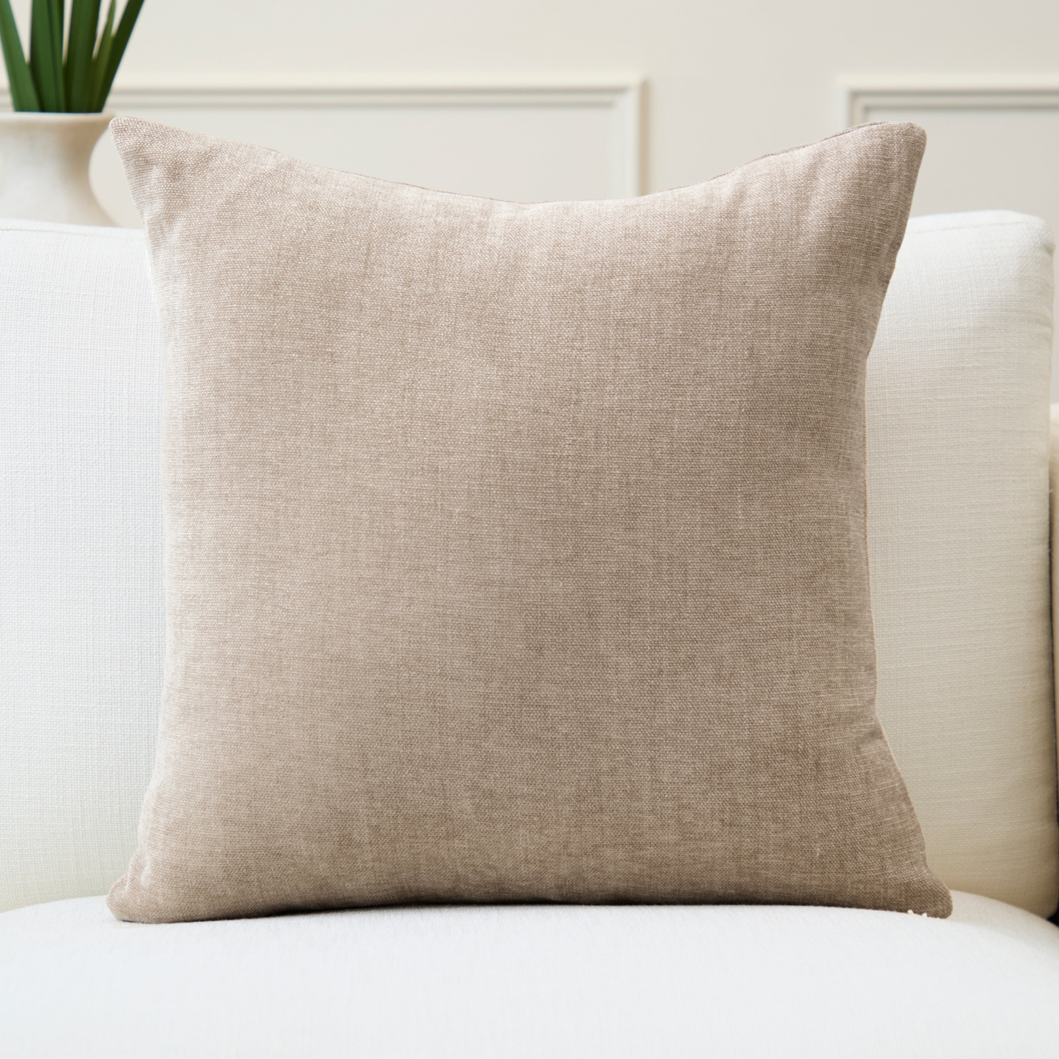 Chenille Solid Sand Cushion Cover (Pack of 1)
