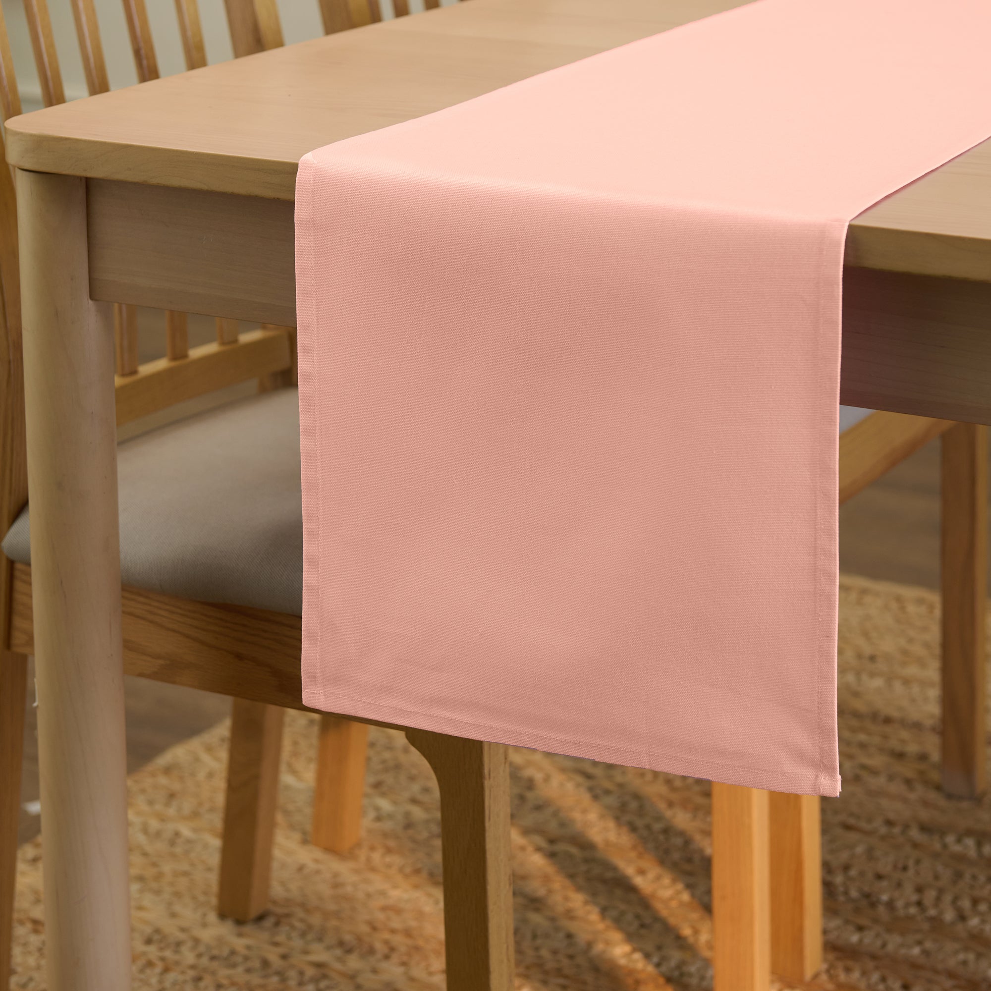 Cotton Powder Pink Table Runner (Pack of 1)