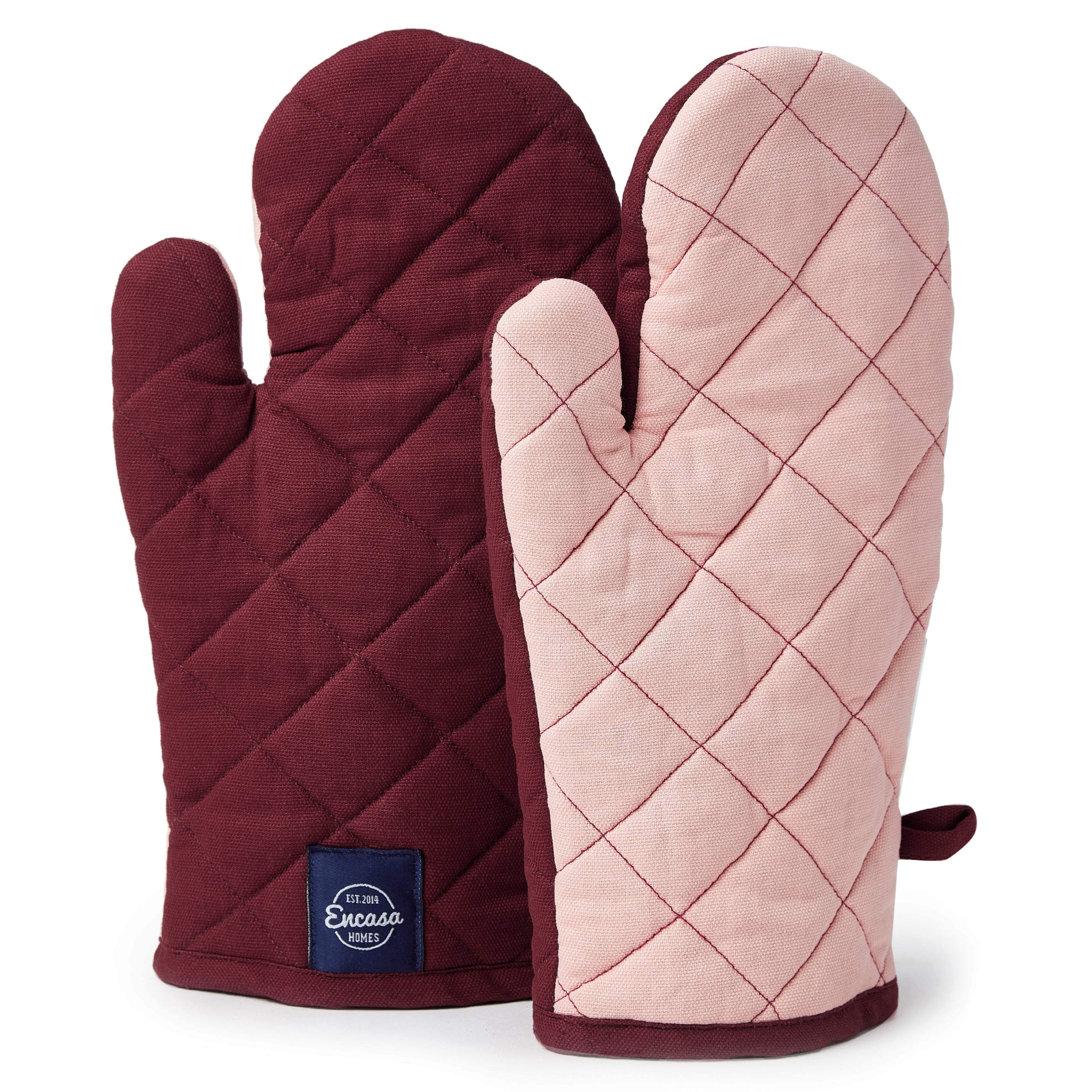Cotton Maroon Oven Gloves (Pack of 2)