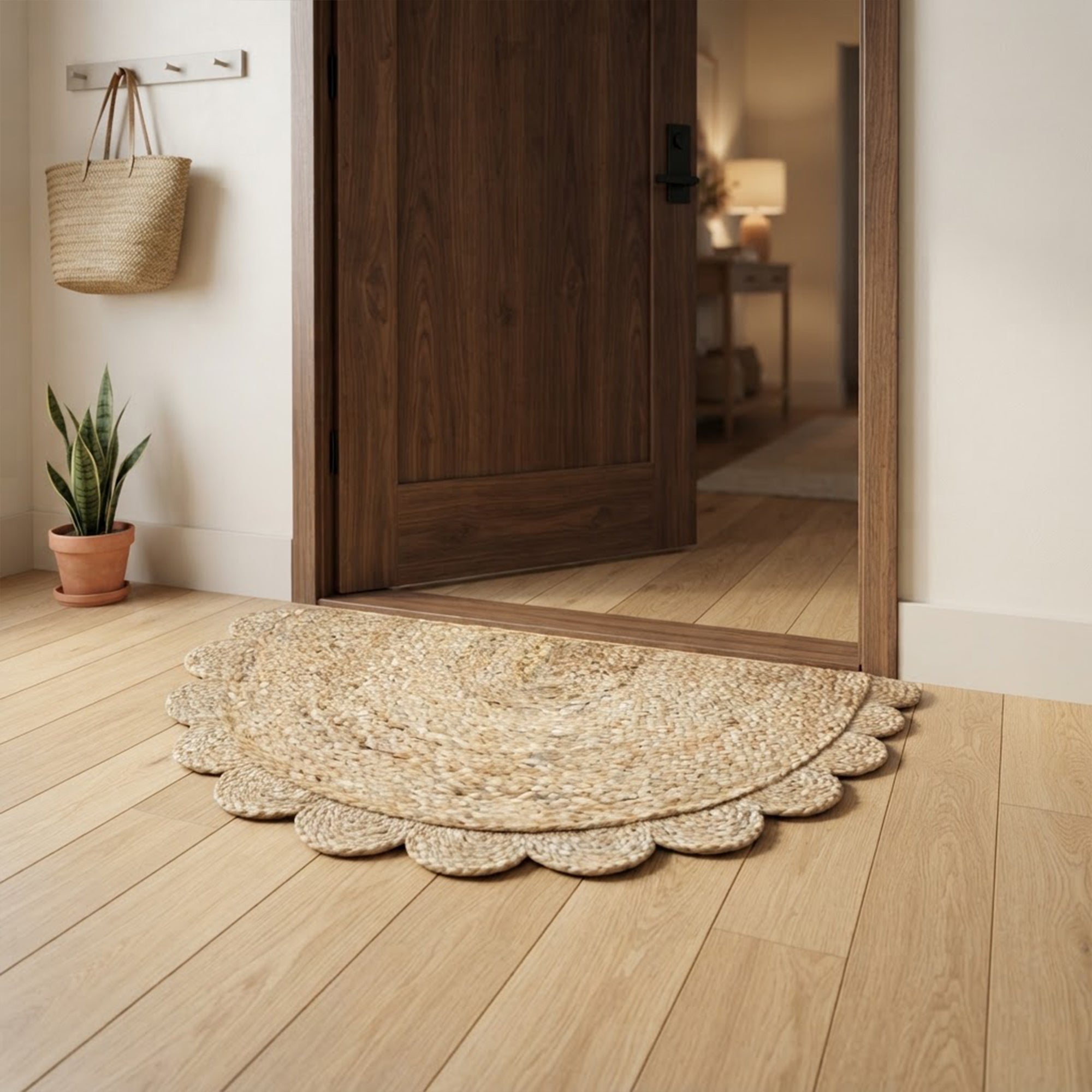 Jute Half Round Natural Door Mat (Pack of 1)