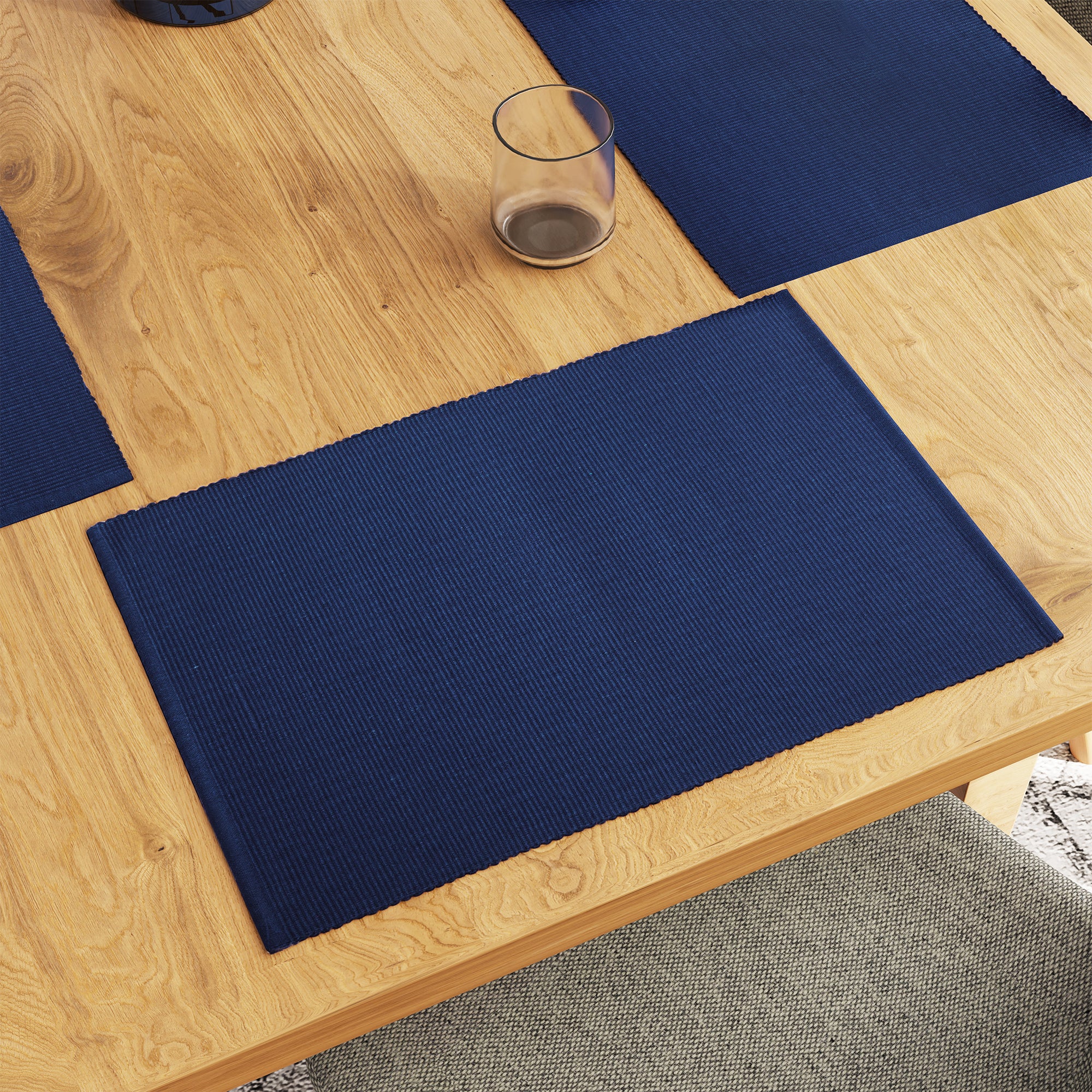 Cotton Solid Navy Blue Placemat (Pack of 6)
