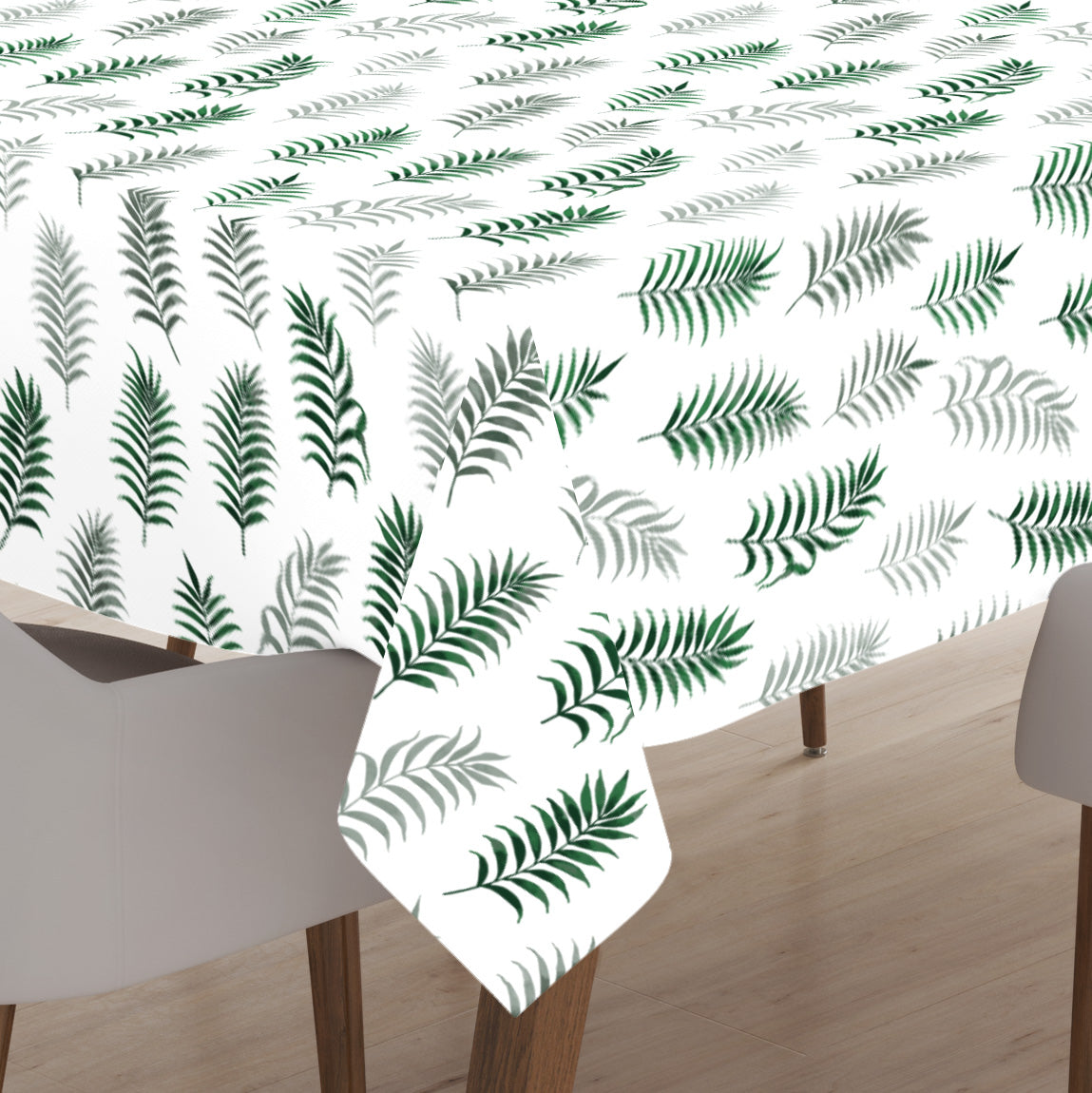 Polyester Palm Green Table Cloth (Pack of 1)