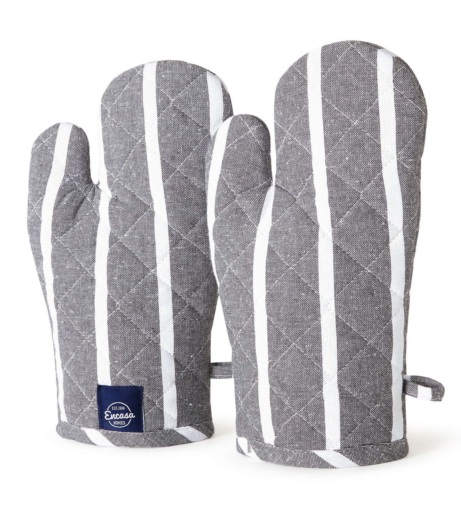 Cotton Roma Grey Stripes Oven Gloves (Pack of 2)
