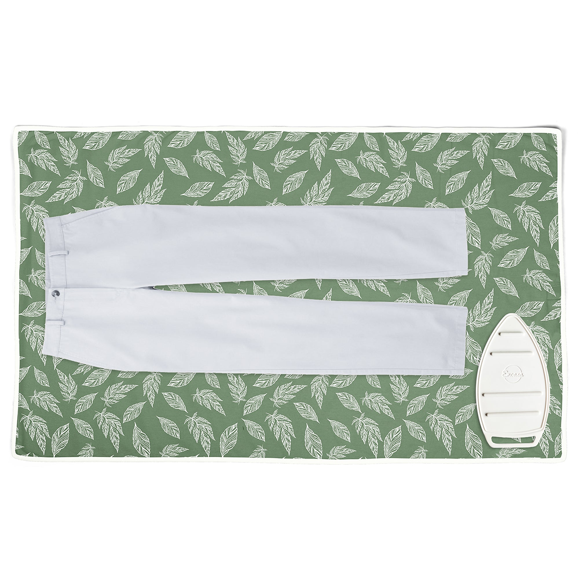 20s Sheeting Big Leaves Green Ironing Mat (Pack of 1)