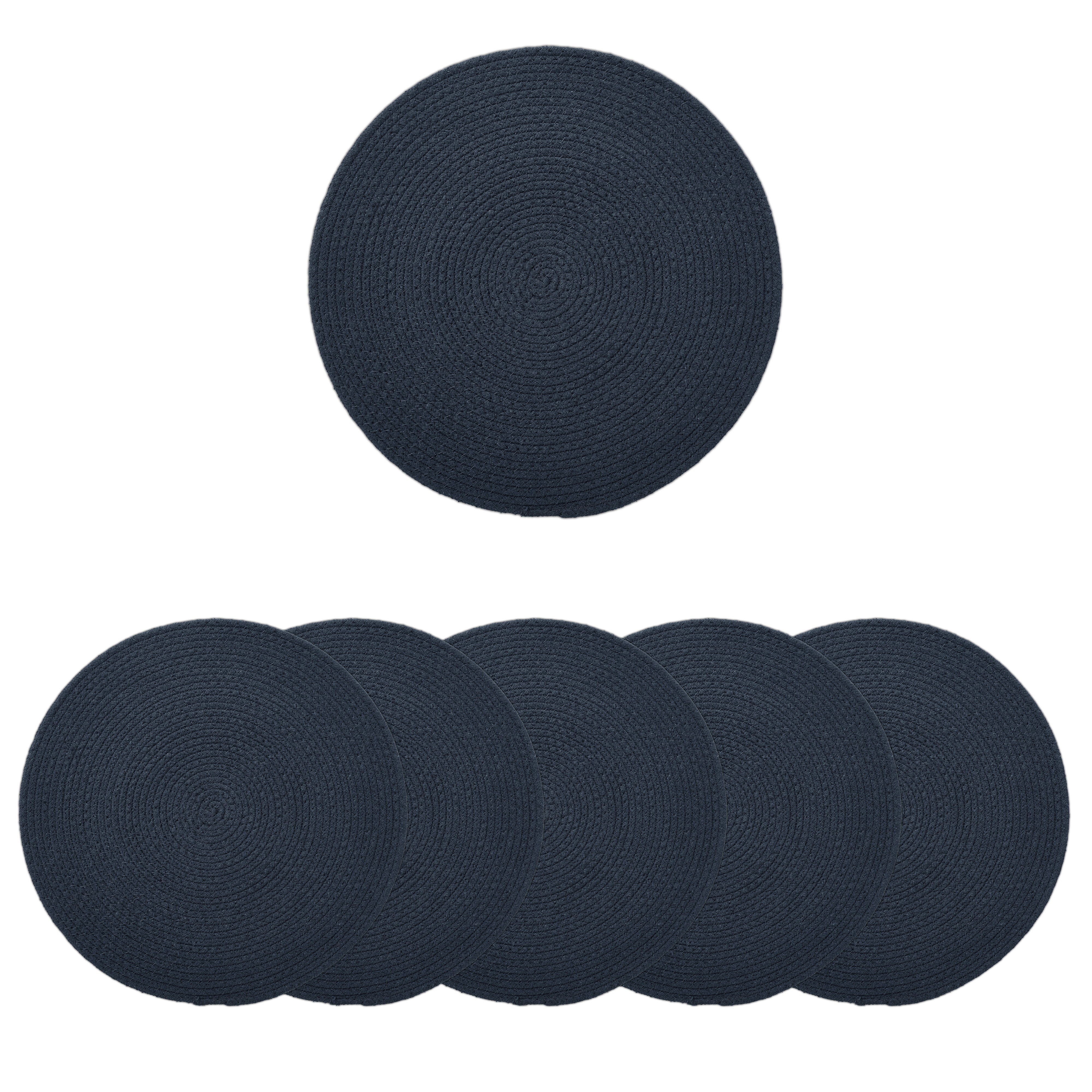 Cotton Dark Blue Placemat (Pack of 6)