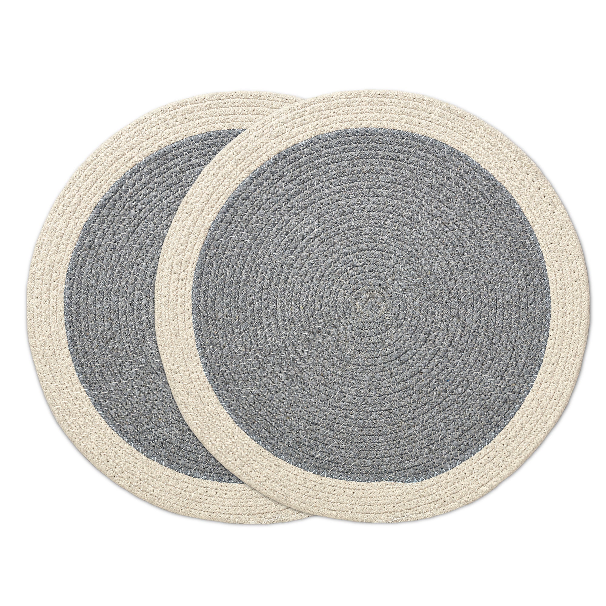 Cotton Light Grey & Off White Placemat (Pack of 2)