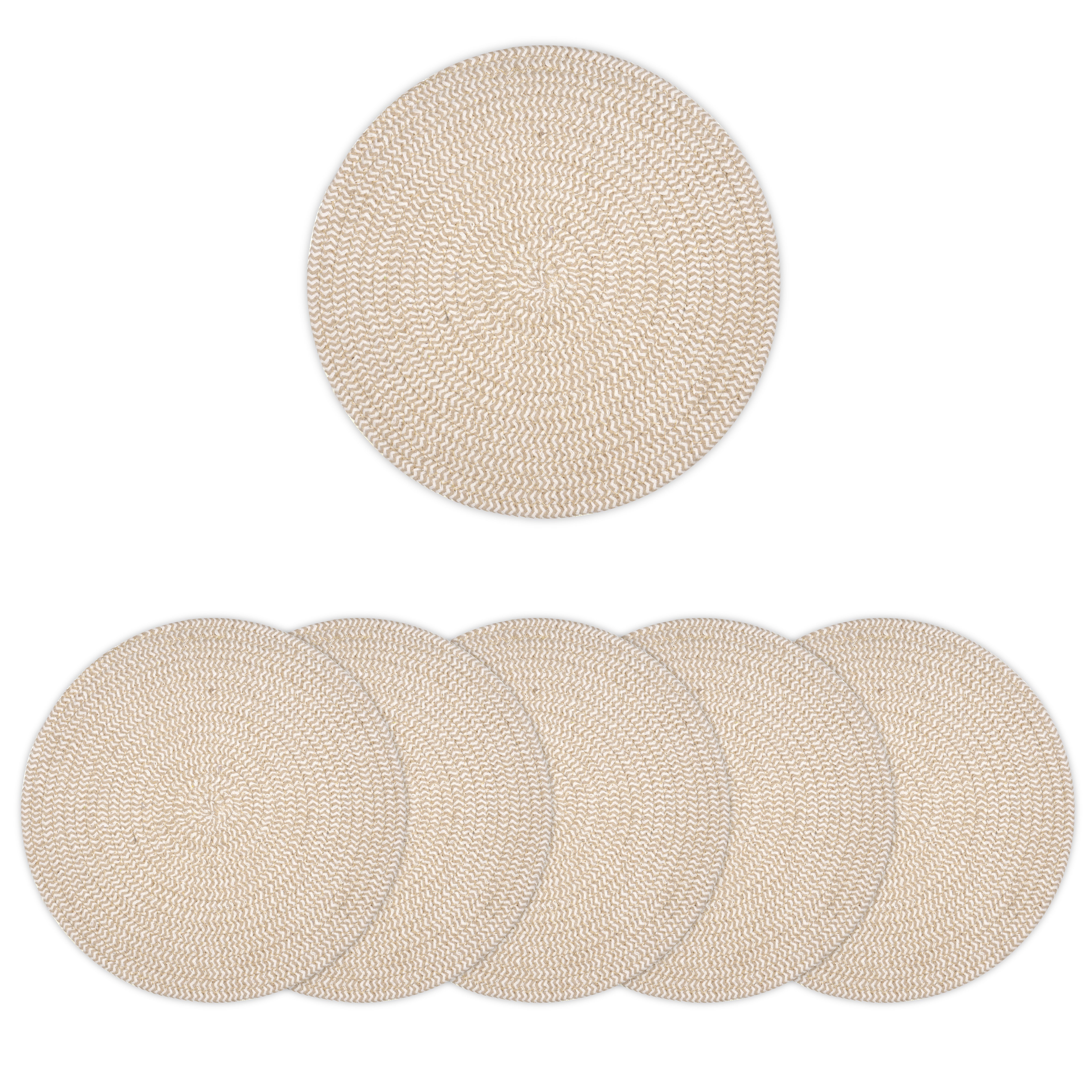 Cotton Beige & Off White Mix Placemat (Pack of 6)