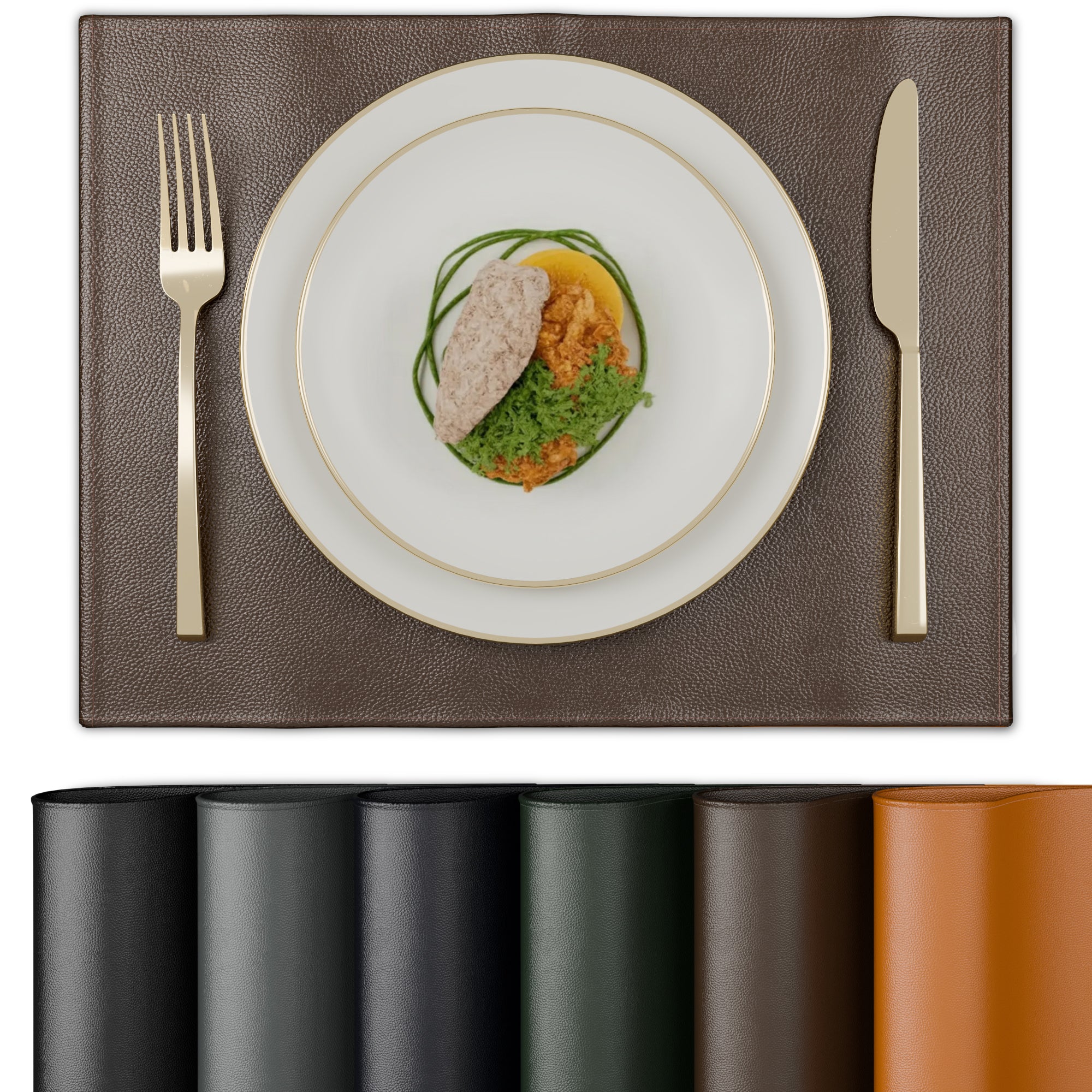 Faux Leather Dark Brown Placemat