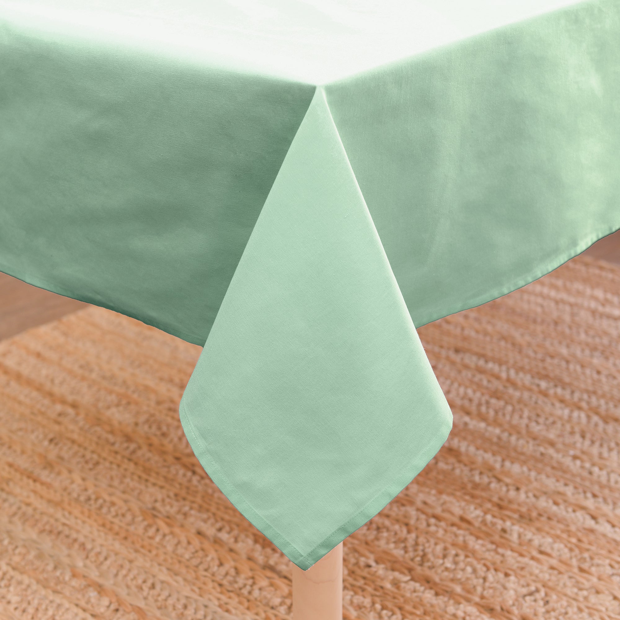 Cotton Mint Green Table Cloth (Pack of 1)