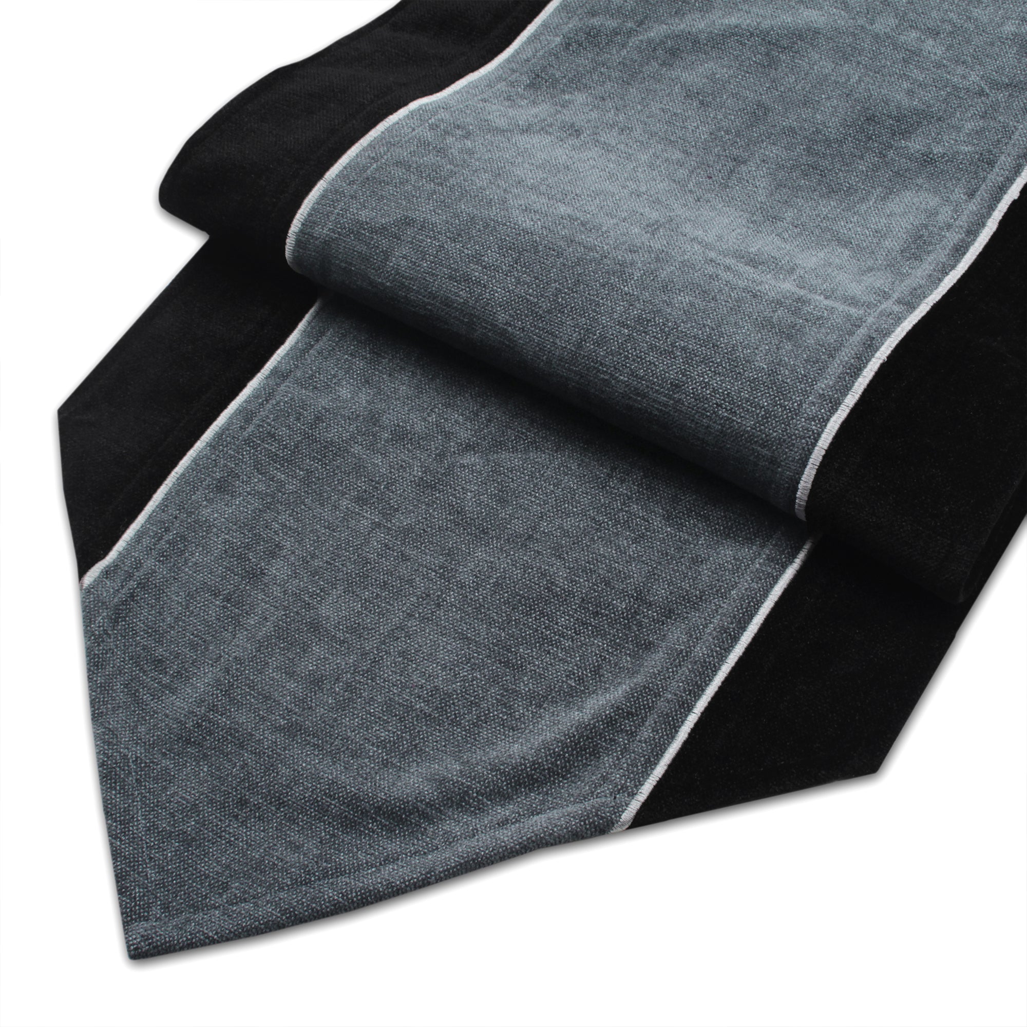 Cotton Black & Denim Table Runner (Pack of 1)