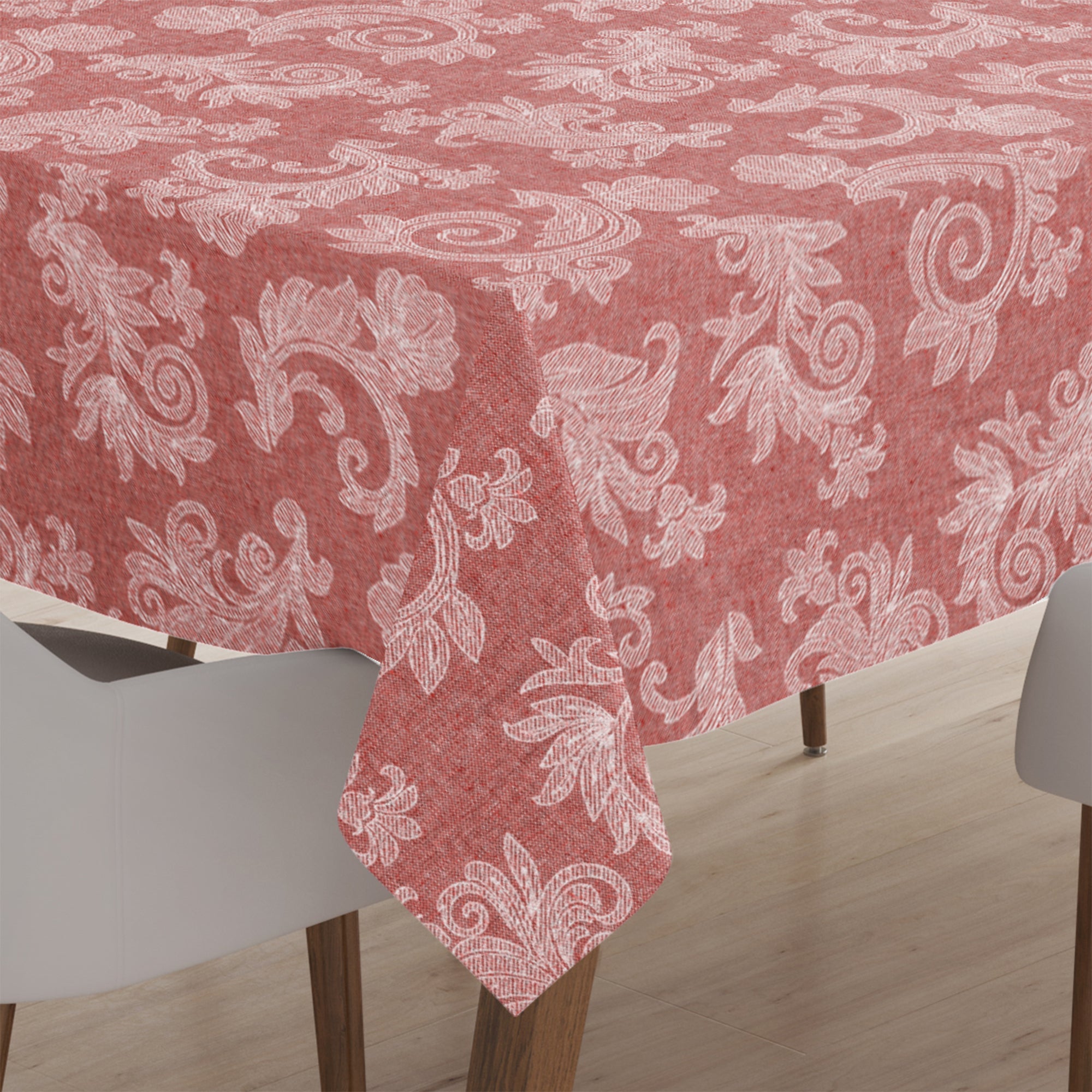 Cotton Red Table Cloth (Pack of 1)