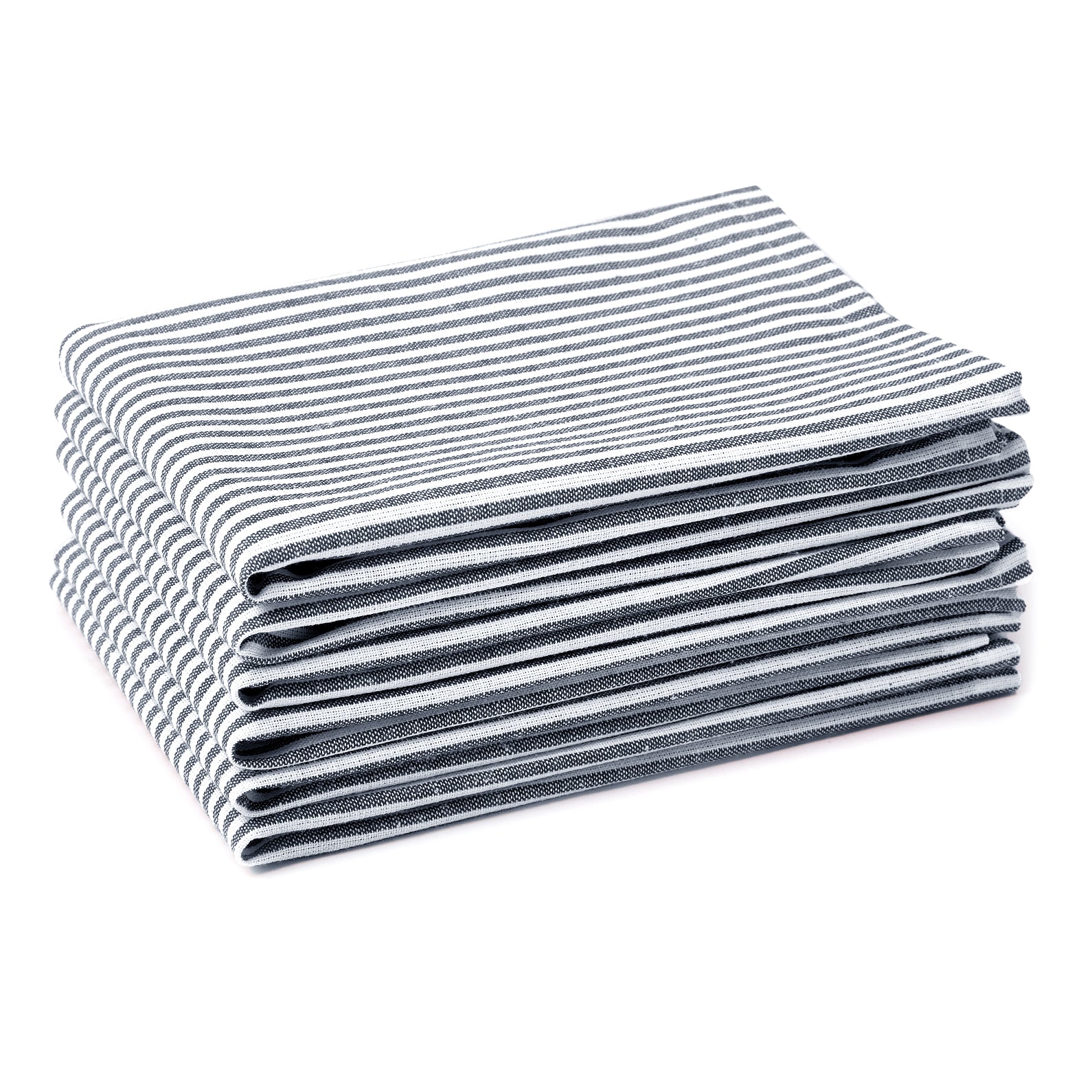 Cotton Ticking Navy Blue Table Napkins (Pack of 6)