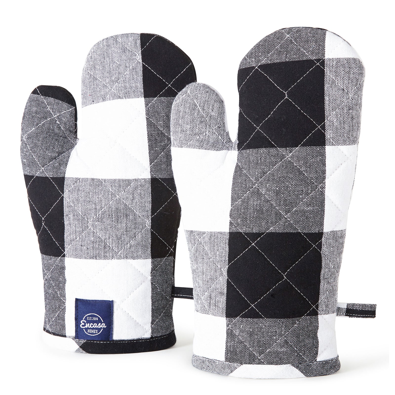 Cotton Buffalo Black Checks Oven Gloves (Pack of 2)