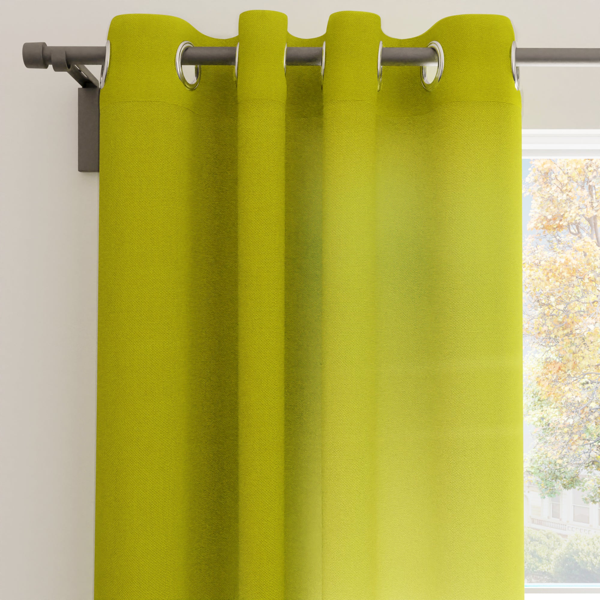Canvas Lime Green Curtain (Pack of 1)