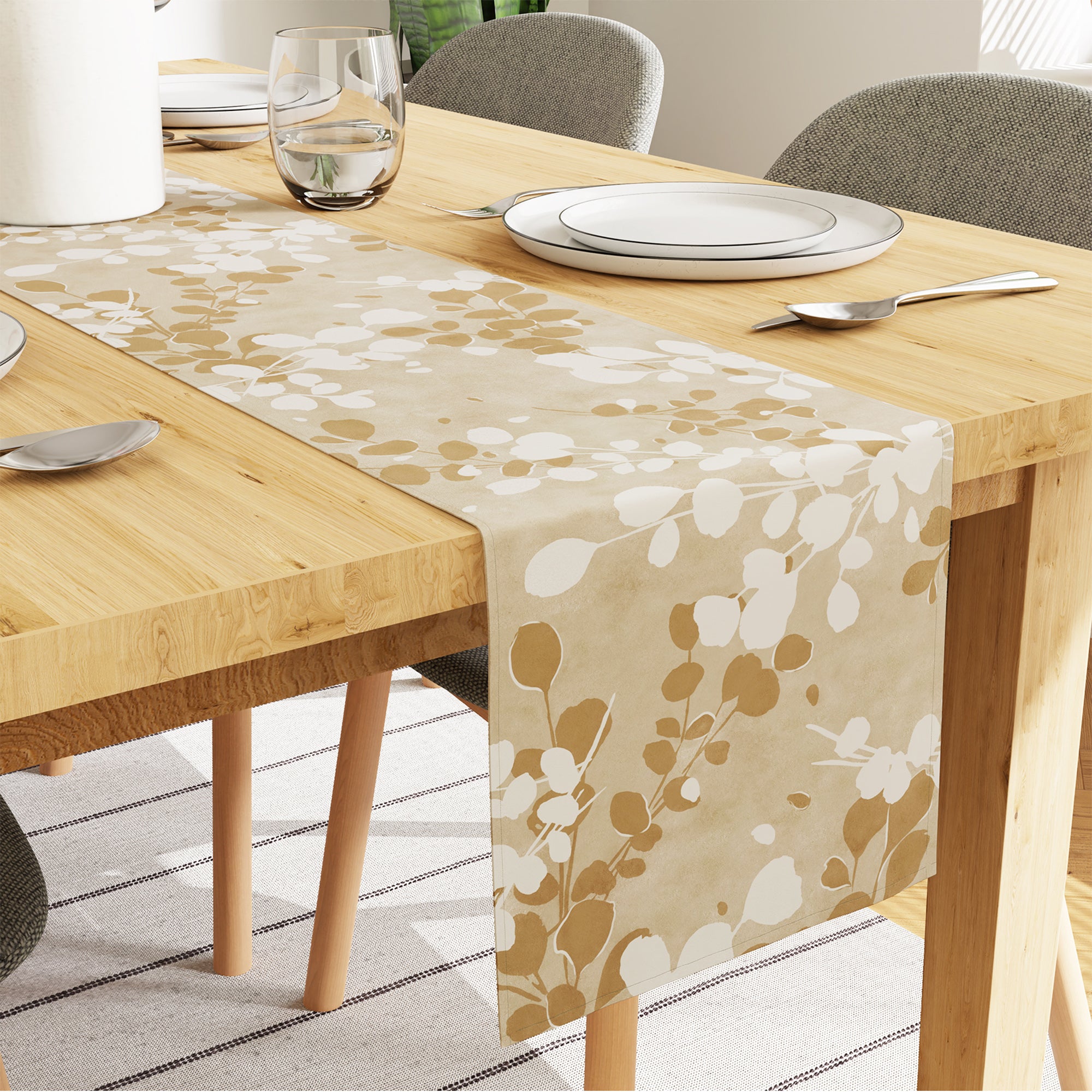 Blackout Polyester L2 Brown Table Runner (Pack of 1)