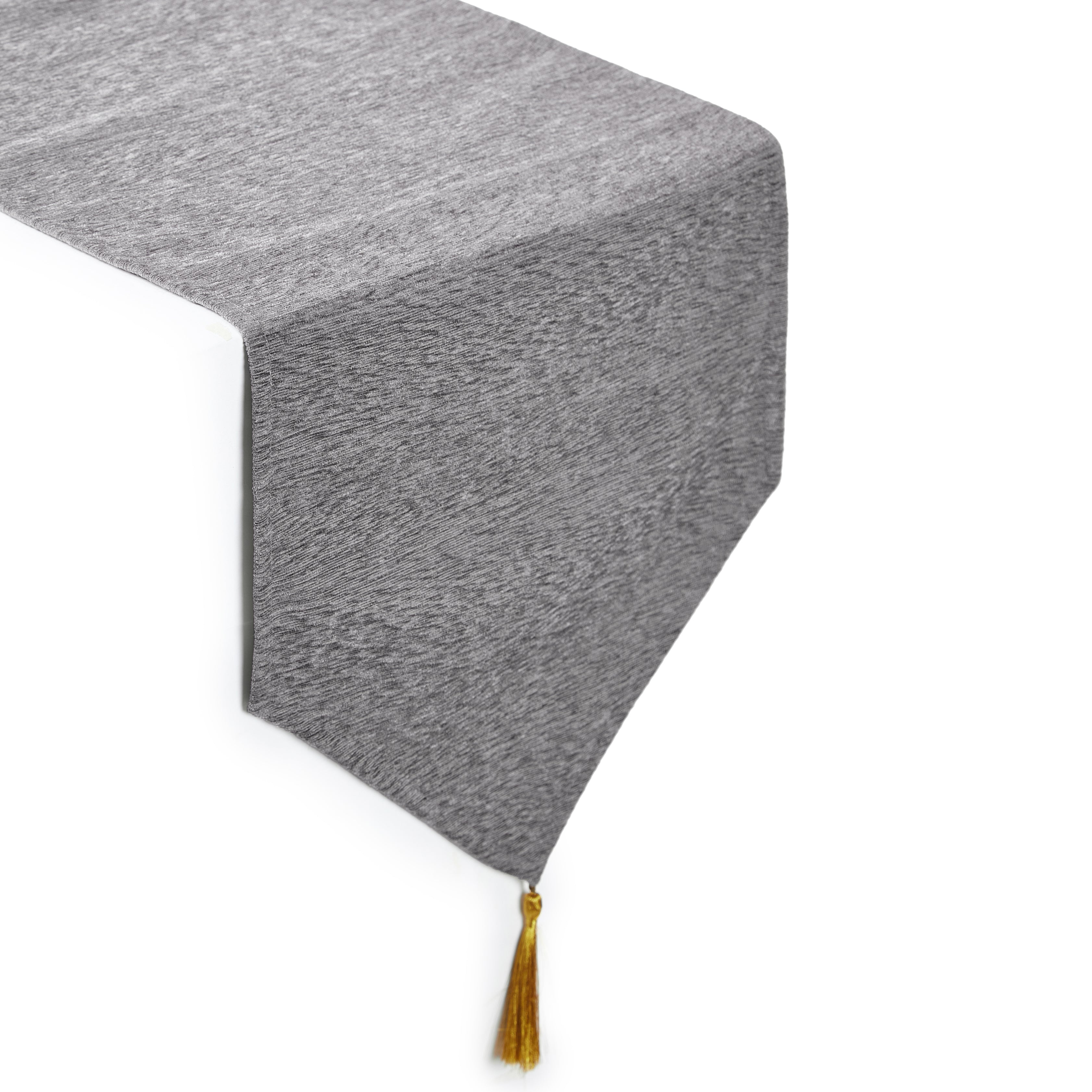 Chenille Silver Table Runner (Pack of 1)