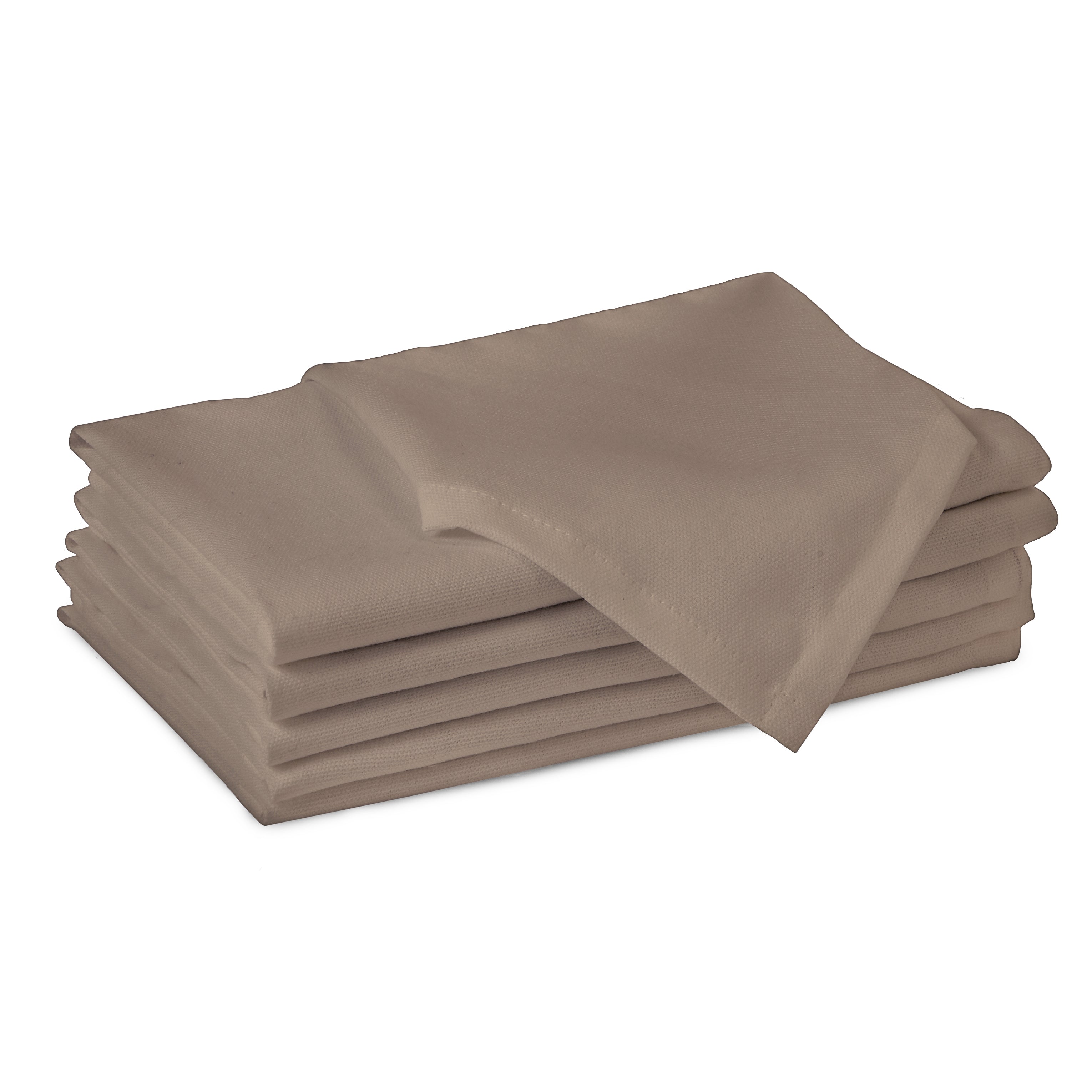 Cotton Taupe Table Napkins (Pack of 6)