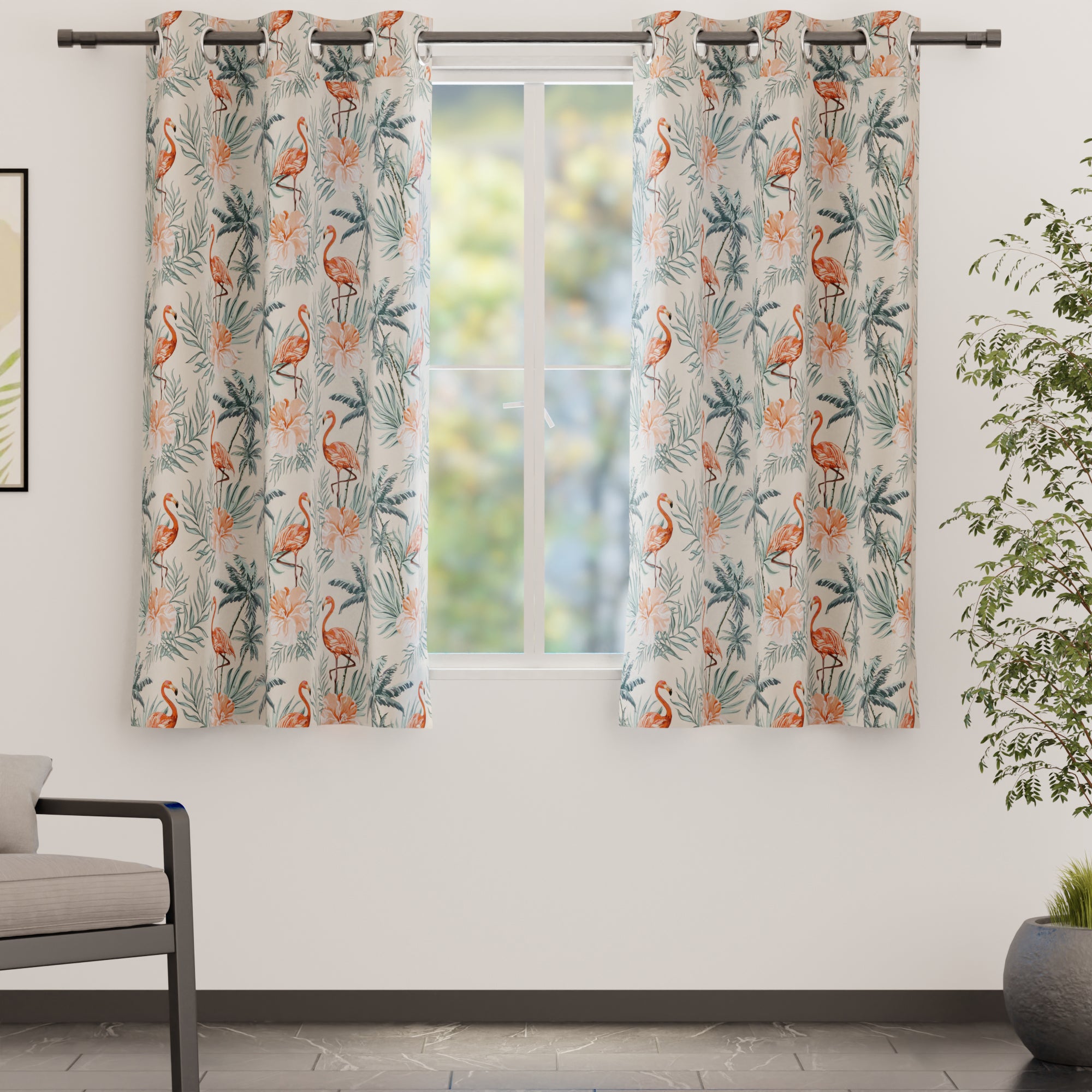 Blackout Flamingo Curtain (Pack of 2)