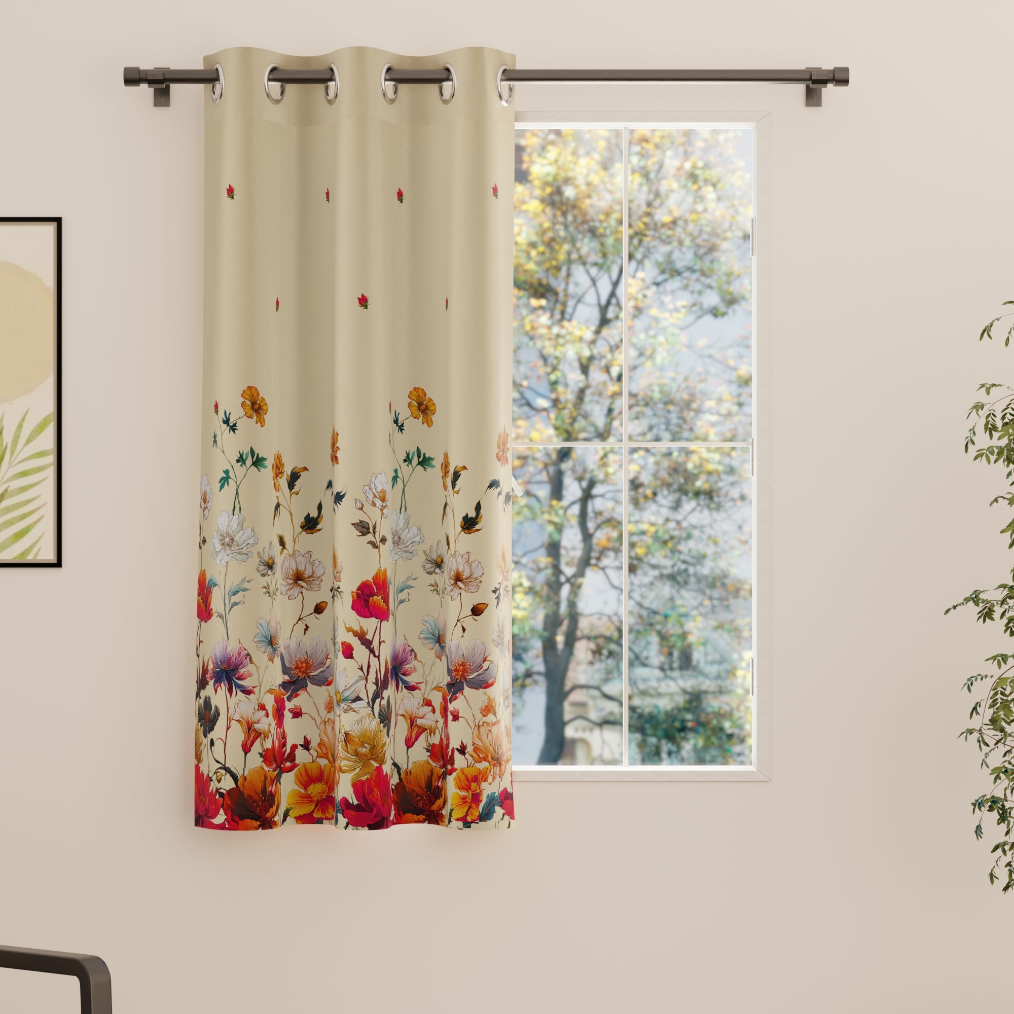 Blackout J2 Beige Curtain (Pack of 1)