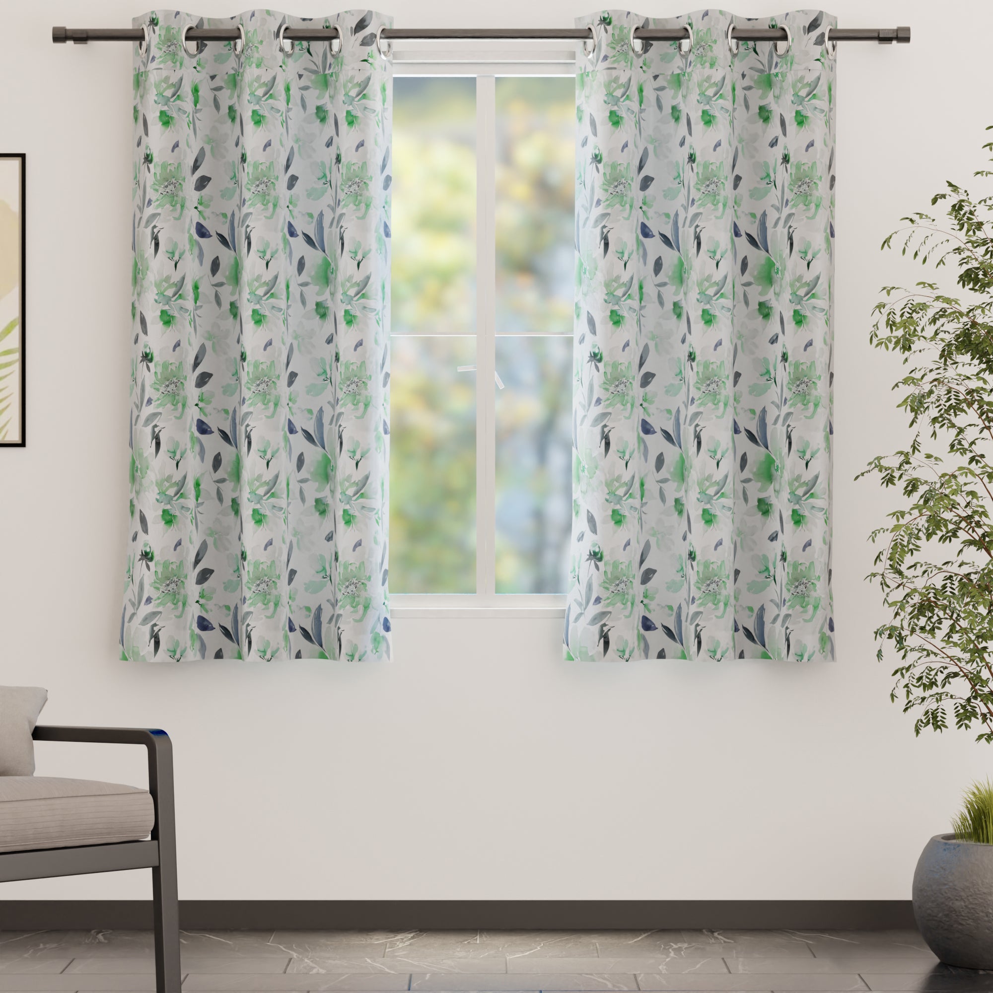 Blackout F1 Green Curtain (Pack of 2)