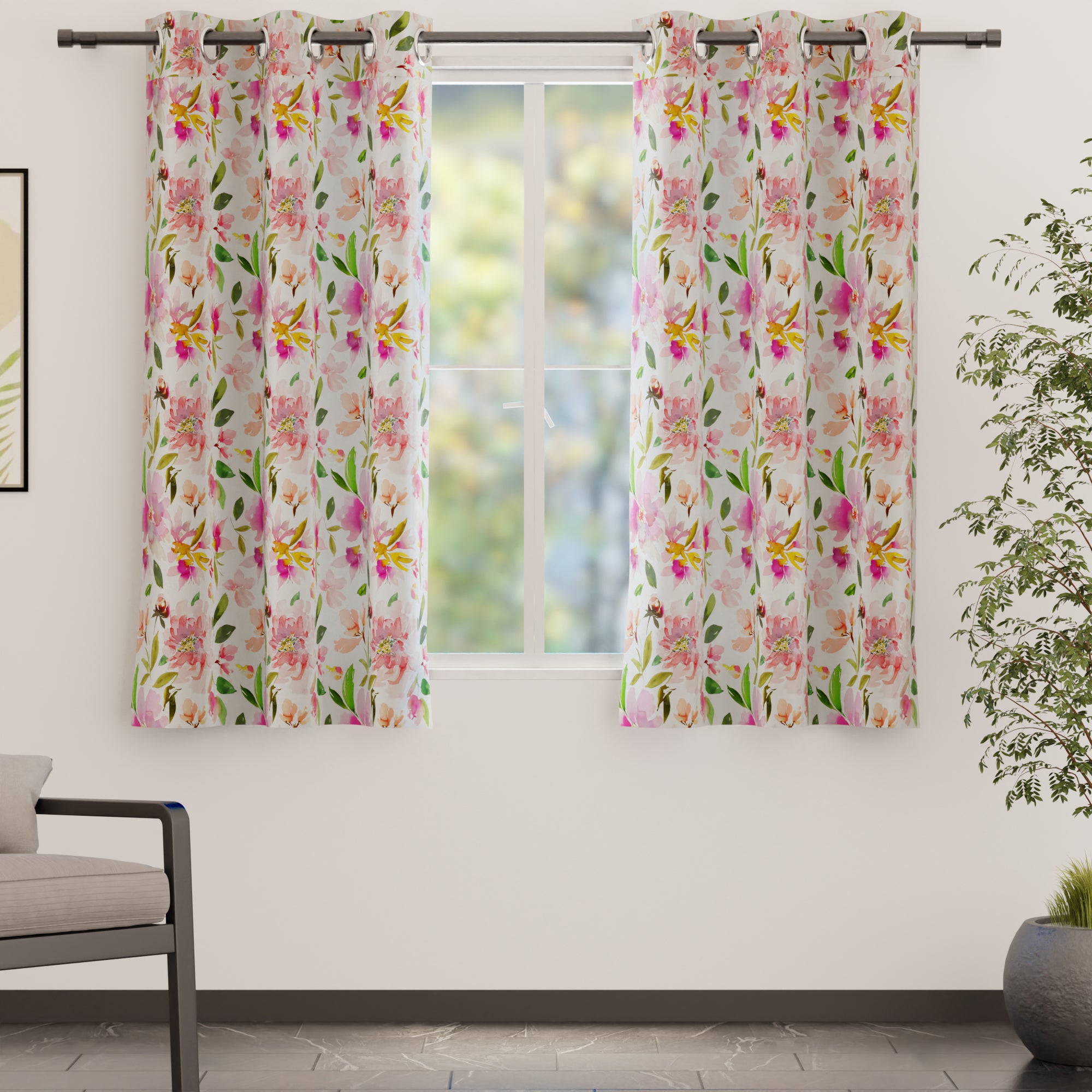 Blackout Polyester F1 Spring Curtain (Pack of 2)