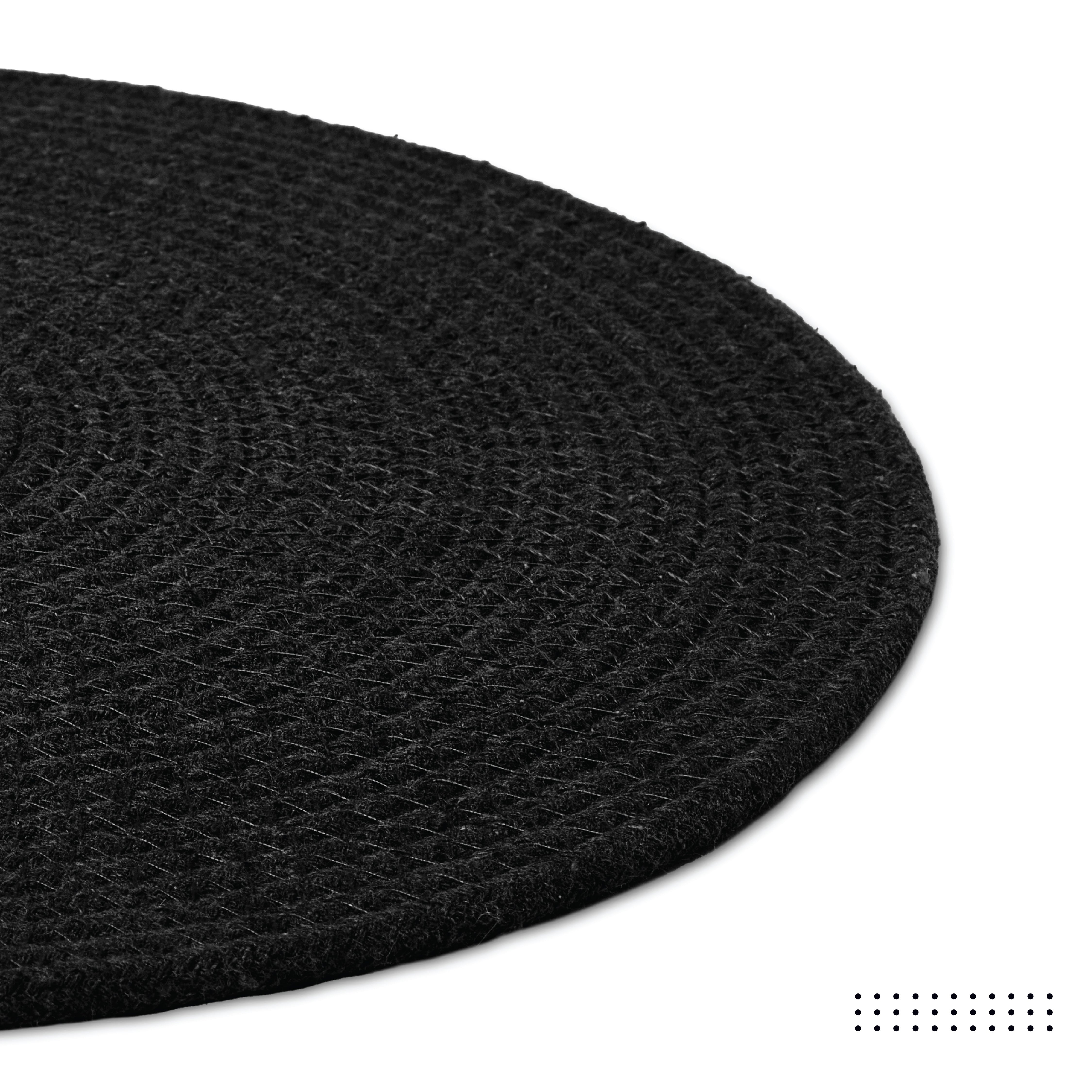Cotton Black Placemat (Pack of 6)