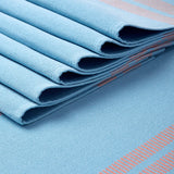 Cotton Ladder Blue Table Runner+Placemat (Pack of 5)