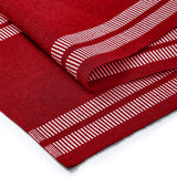 Cotton Ladder Red Table Runner+Placemat (Pack of 5)