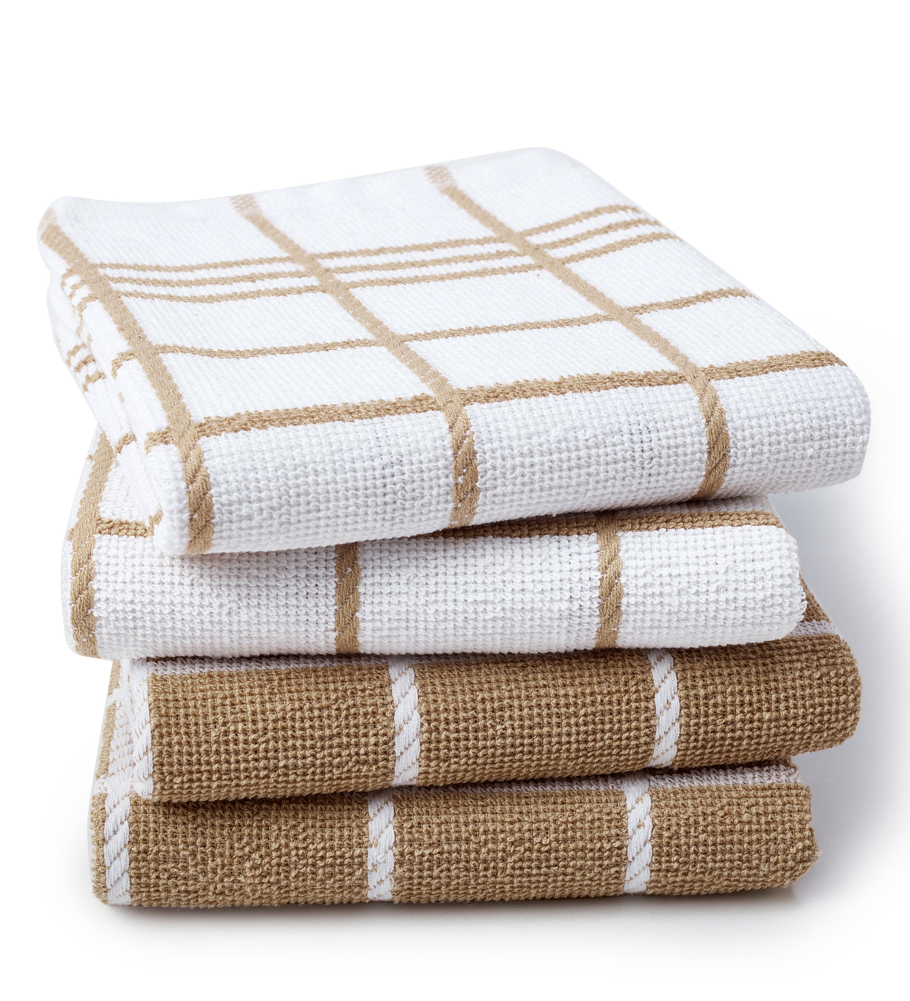 Cotton Beige Terry Kitchen Towel (Pack of 4)